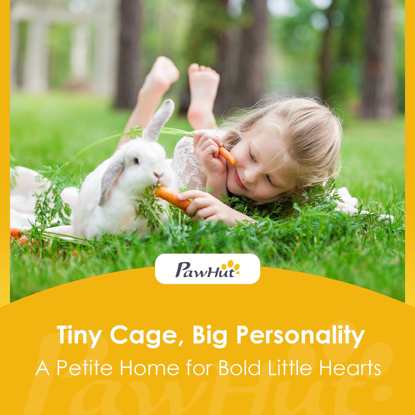 PawHut Wooden Rabbit Hutch, Guinea Pig Hutch with Asphalt Roof, Outdoor Elevated Bunny House for Rabbits, Chinchillas