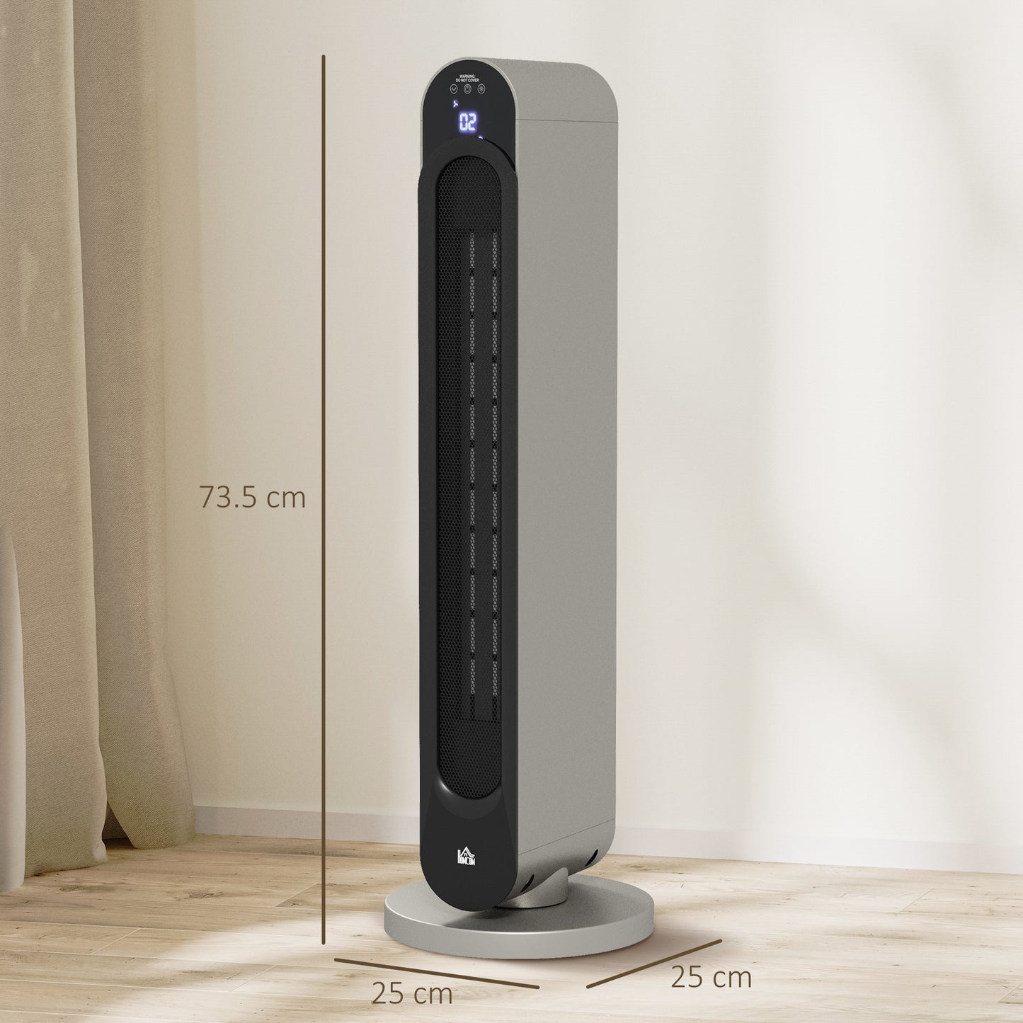 HOMCOM 2kW PTC Ceramic Tower Heater, 10-35°C Temperature Range