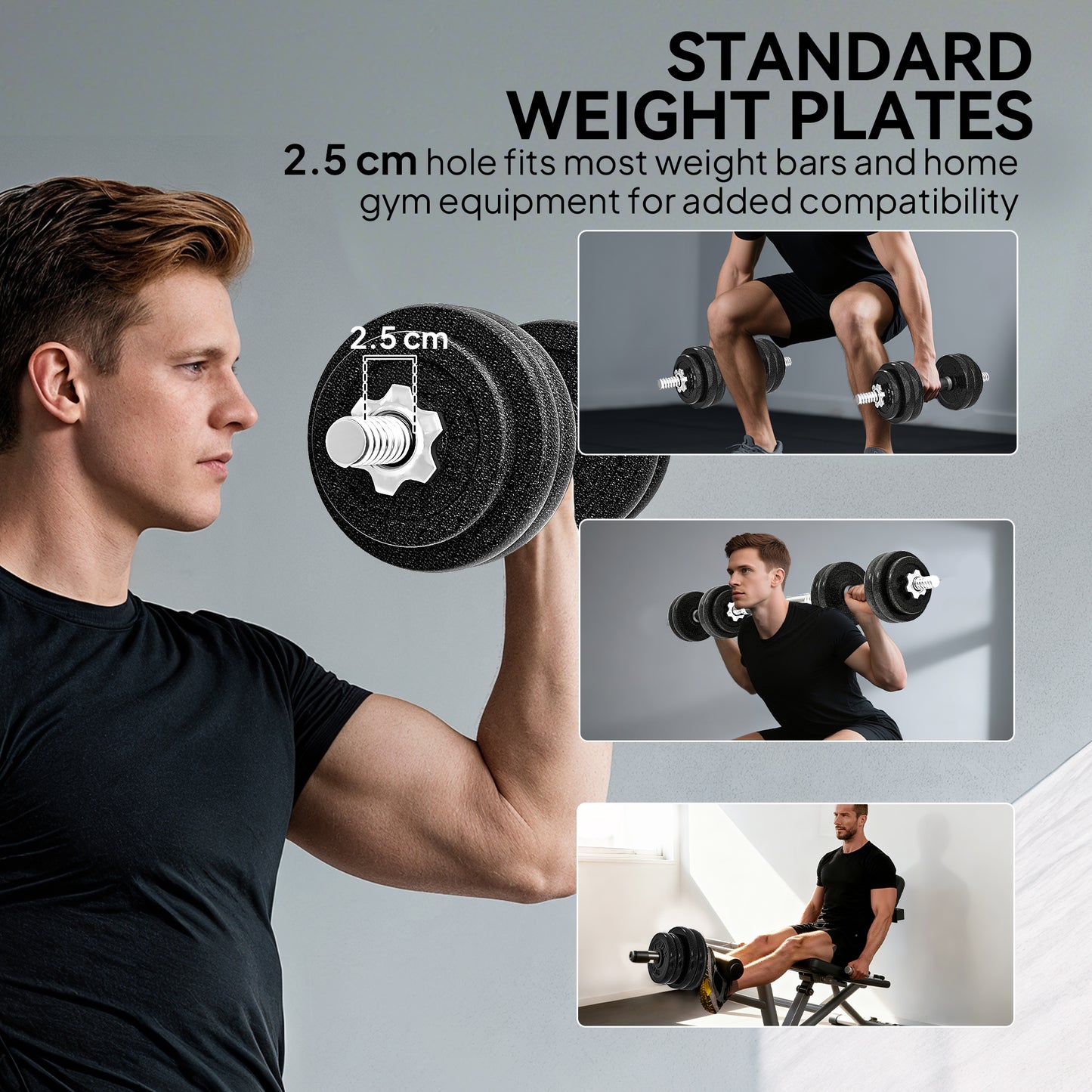 SPORTNOW 2-in-1 Adjustable Dumbbells Set, 30kg Weights Dumbbells Set with Non-Slip Grip for Strength Training, Weight Lifting, Bodybuilding, Home Gym Workout Equipment for Men & Women