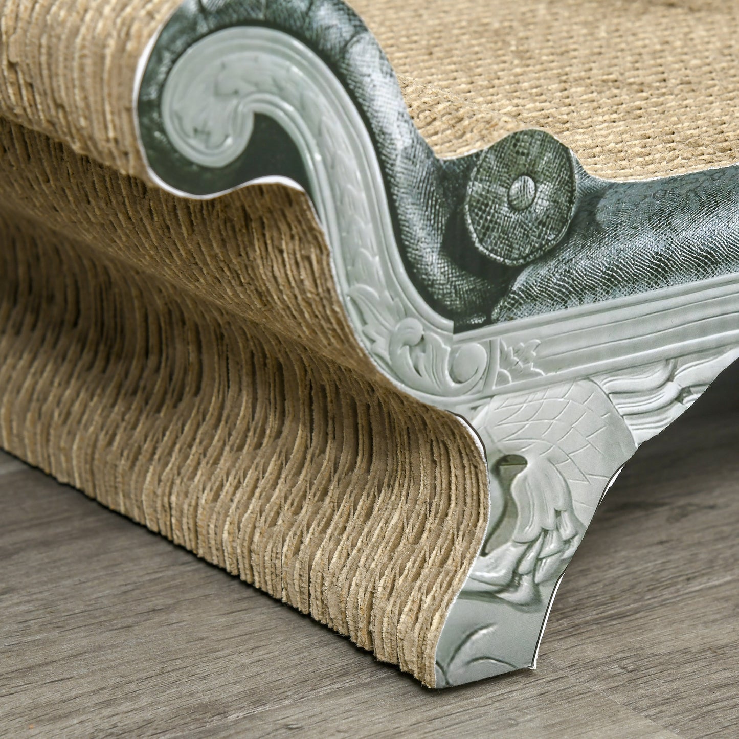 PawHut Cat Scratching Board Cardboard Cat Scratchers Lounger, 60 x 29 x 26.5cm