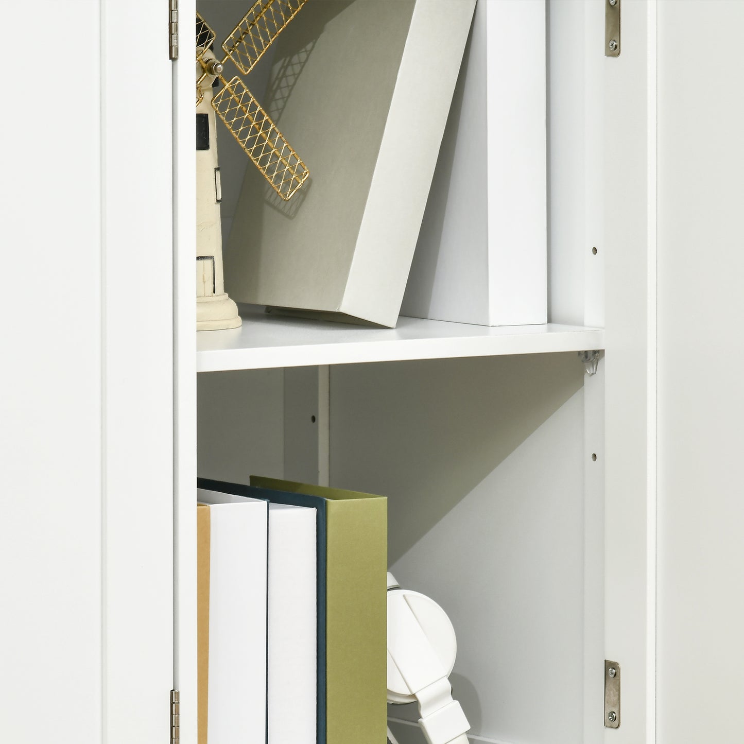 HOMCOM Sideboard with Rubber Wood Top, Modern Storage Cabinet, Kitchen Cupboard with 3 Doors, 3 Drawers and 3 Adjustable Shelves for Dining Room, Living Room, White