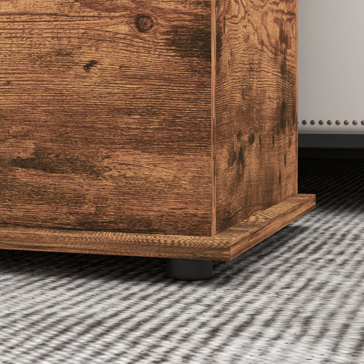 HOMCOM Storage Chest, Large 113L Blanket Box, Shoe Bench with Safety Hinged Lid, Storage Trunk, Bed End Bench for Bedroom, Hallway, Living room, Playroom, 100 x 40 x 40cm, Rustic Brown
