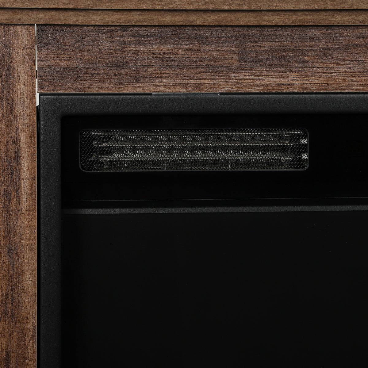 HOMCOM Electric Fireplace Suite with Shelf, 25" 1800W Electric Fire and Surround with LED Flame, 5 Brightness, Remote, Oak