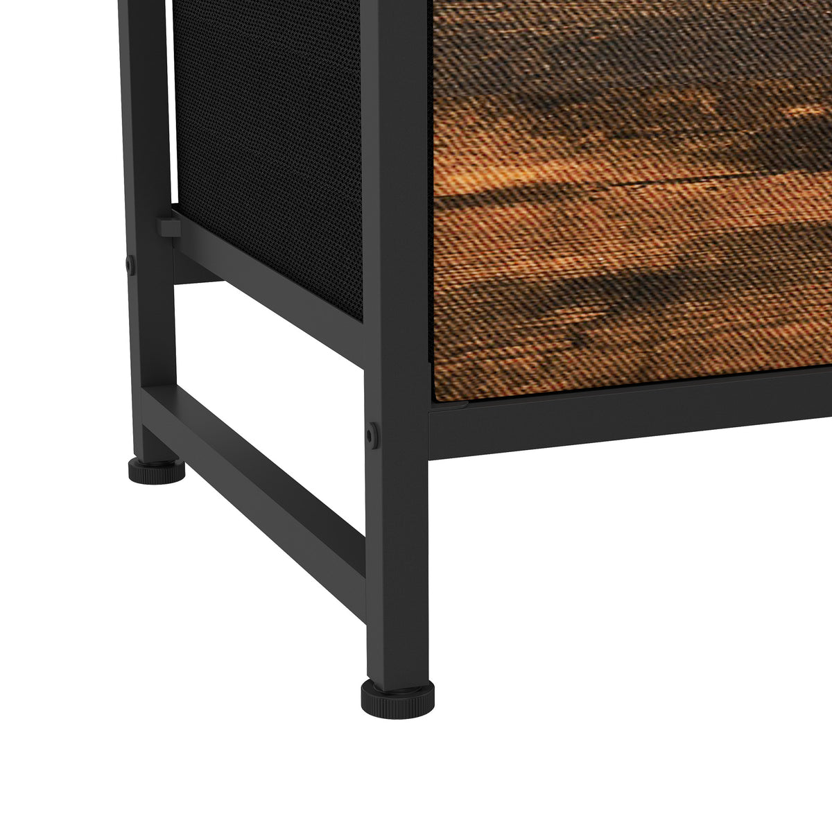 HOMCOM Rustic Chest of Four Fabric Drawers - Rustic Brown