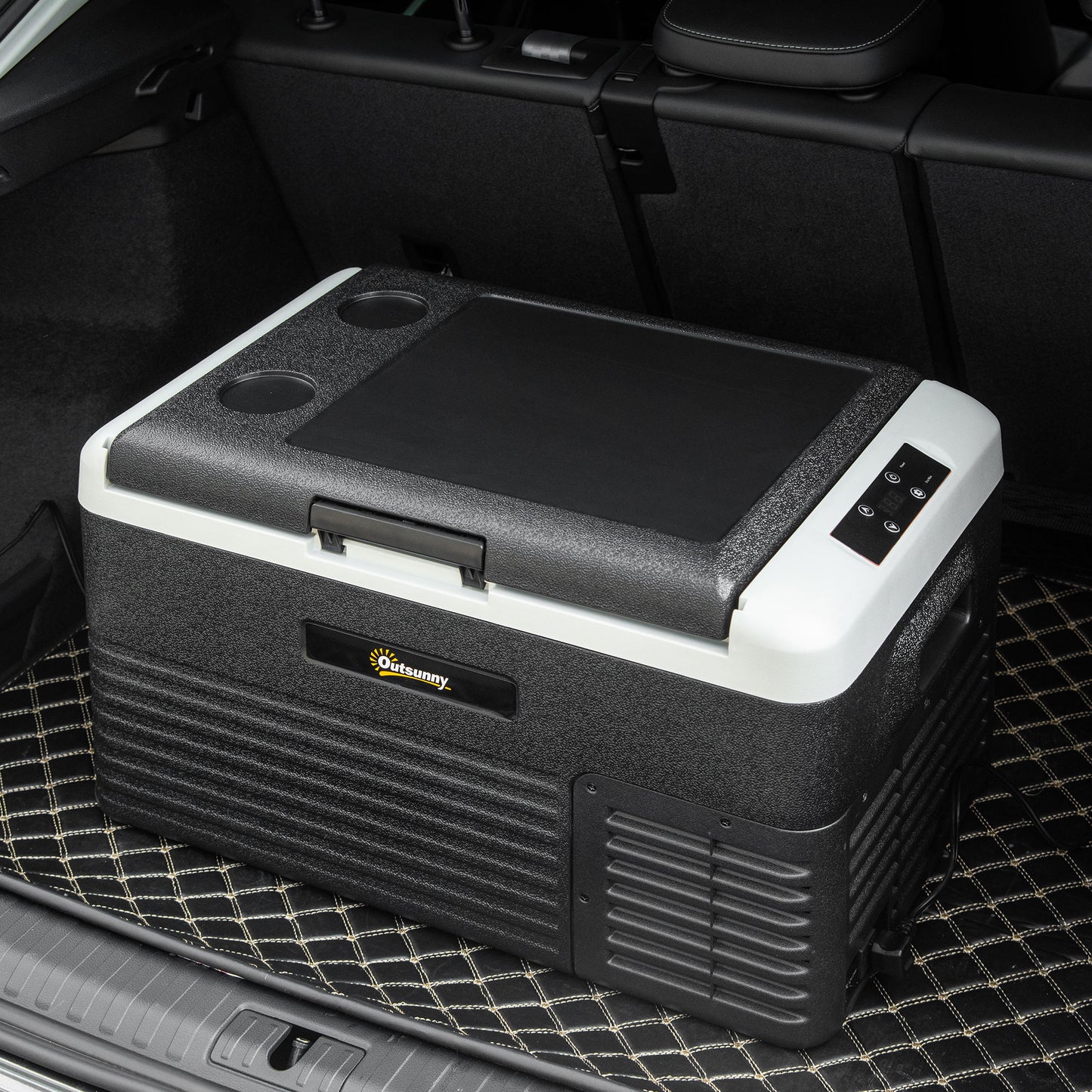 Outsunny 30L Portable Car Refrigerator - Grey and Black