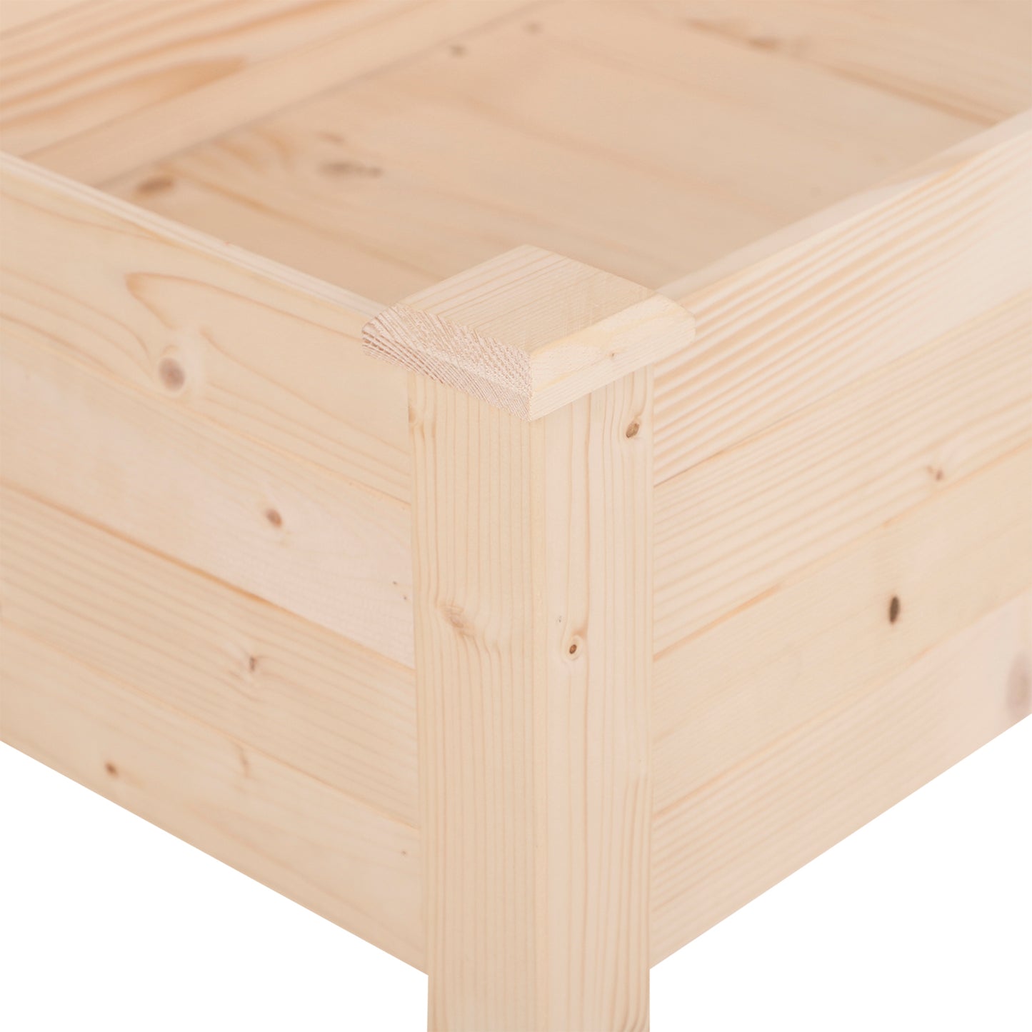 Outsunny Garden Wooden Planters Non-Woven Fabric, Rectangular Raised Bed, Fir Wood Indoor/Outdoor, 122.5Lx56.5Wx76H cm