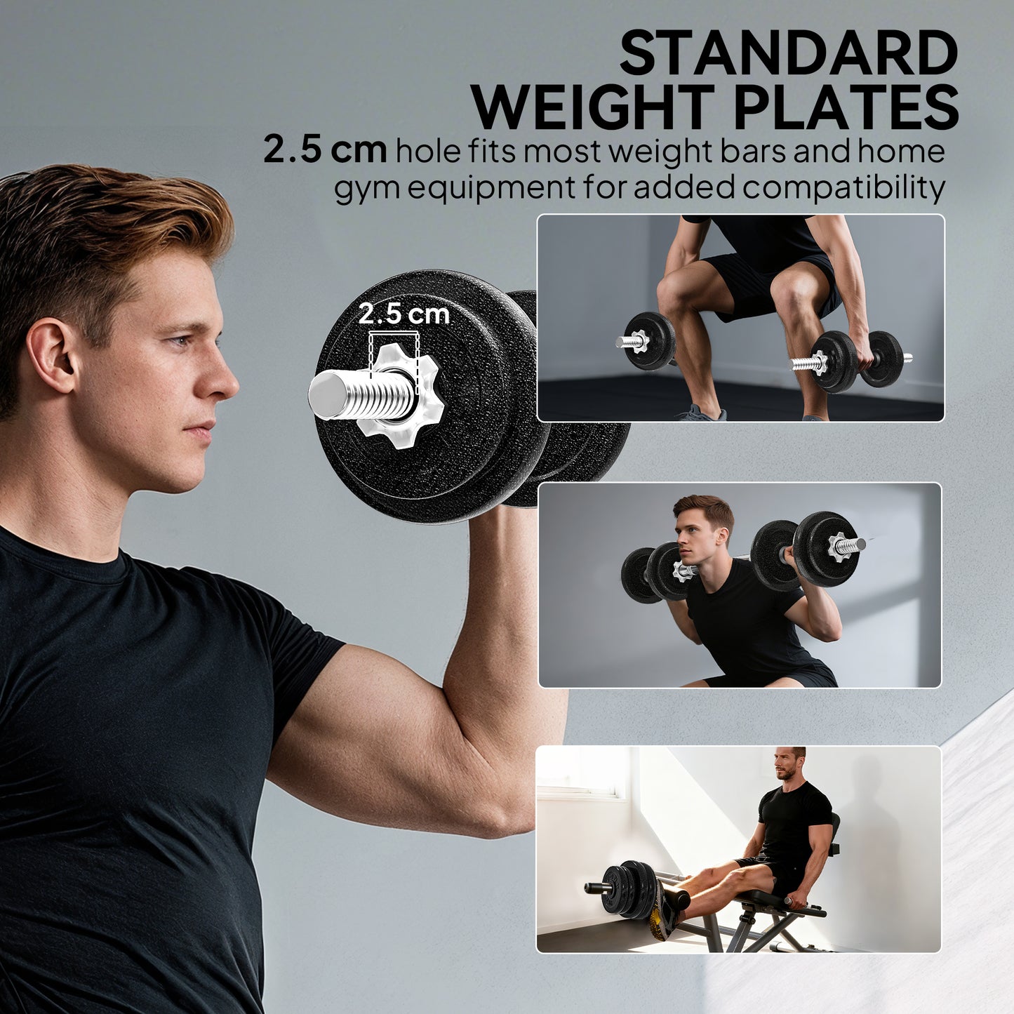 SPORTNOW 2-in-1 Adjustable Dumbbells Set, 20kg Weights Dumbbells Set with Non-Slip Grip for Strength Training, Weight Lifting, Bodybuilding, Home Gym Workout Equipment for Men & Women