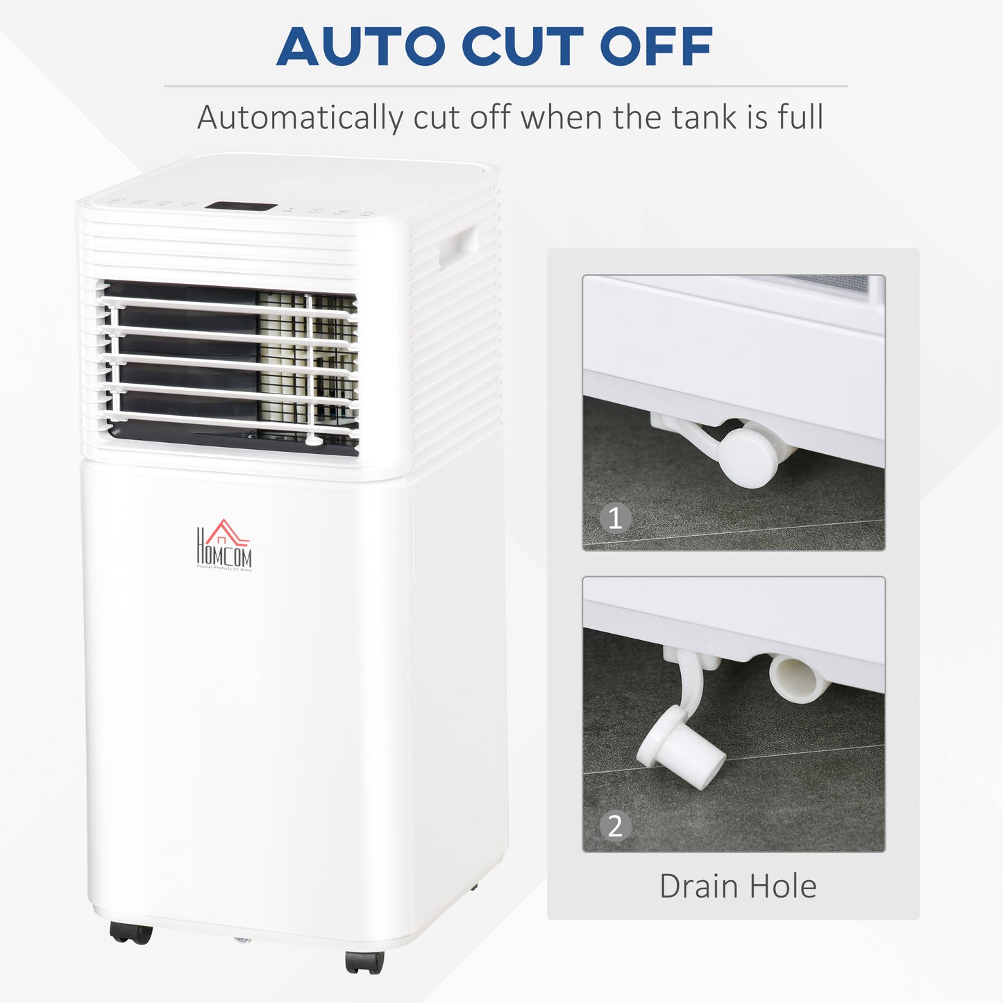 HOMCOM 9000 BTU Portable Air Conditioner for Cooling Dehumidifier Fan, Air Conditioning Unit for Room up to 28m², with Remote, 24H Timer, Window Mount Kit, R290, A Energy Efficiency, 1122W