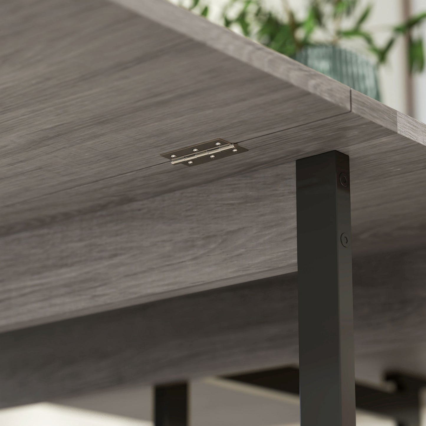 HOMCOM Four-Person Drop Leaf Table - Grey Wood-Effect