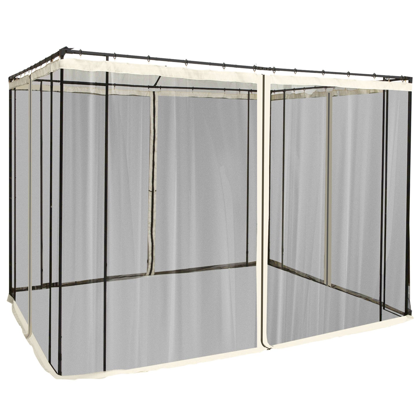 Outsunny 302 x 207cm Universal Replacement Mesh Sidewall Netting for Patio Gazebos and Canopy Tents, (Sidewall Only) Cream White