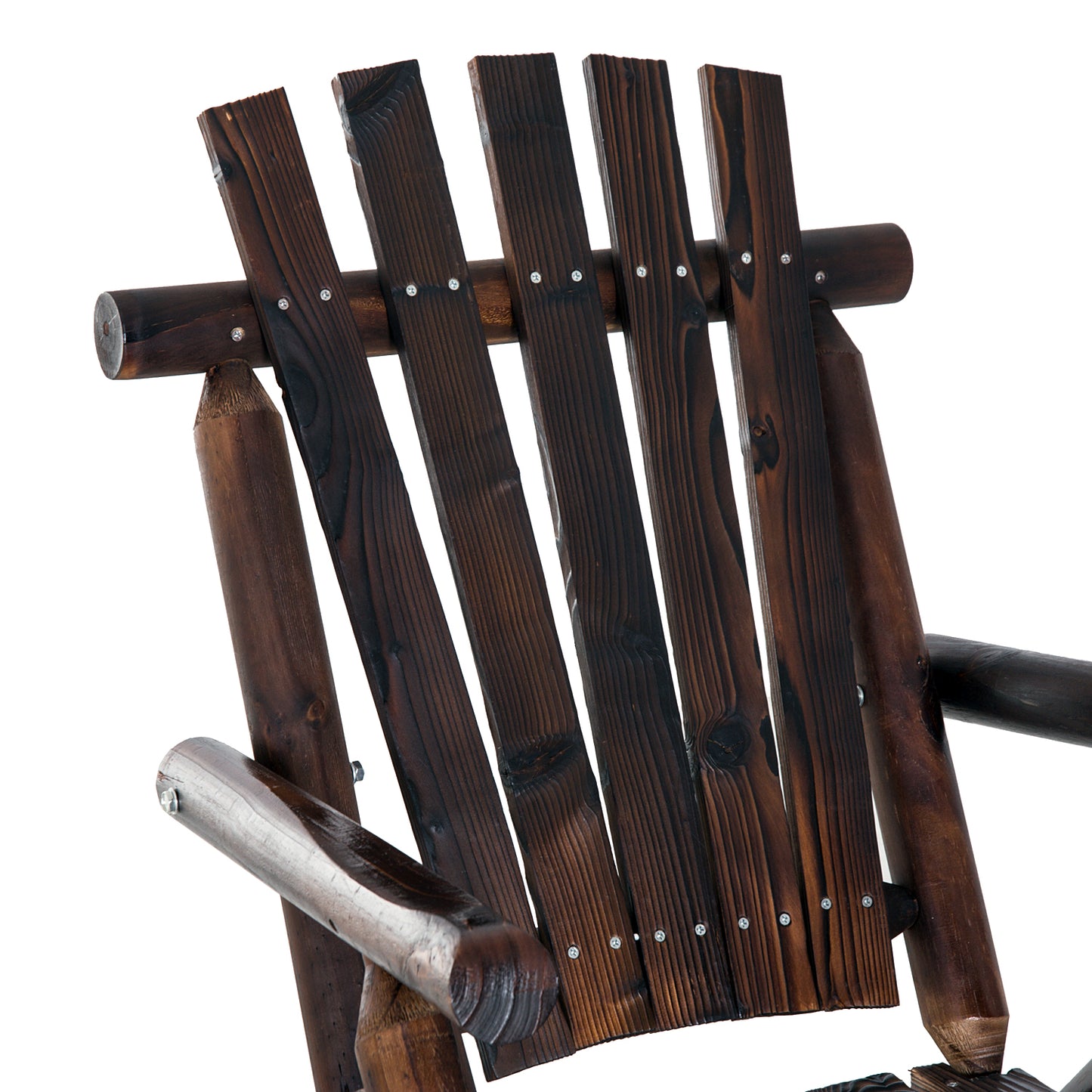 Outsunny Adirondack Chair Cedar Wood Ergonomic Rocking Chair Porch Rocker Garden Traditional - Burlywood