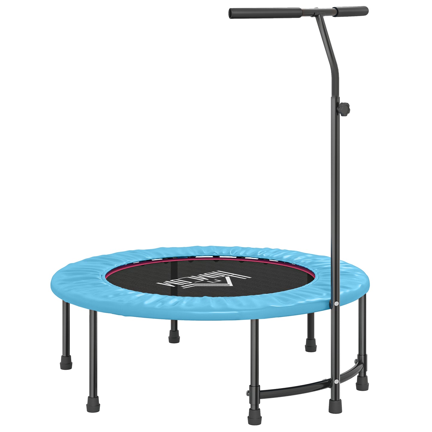 HOMCOM 40" Fitness Trampoline with Adjustable Handle, Rebounder Trampoline, Mini Jumper for Indoor Exercise Workout, Blue