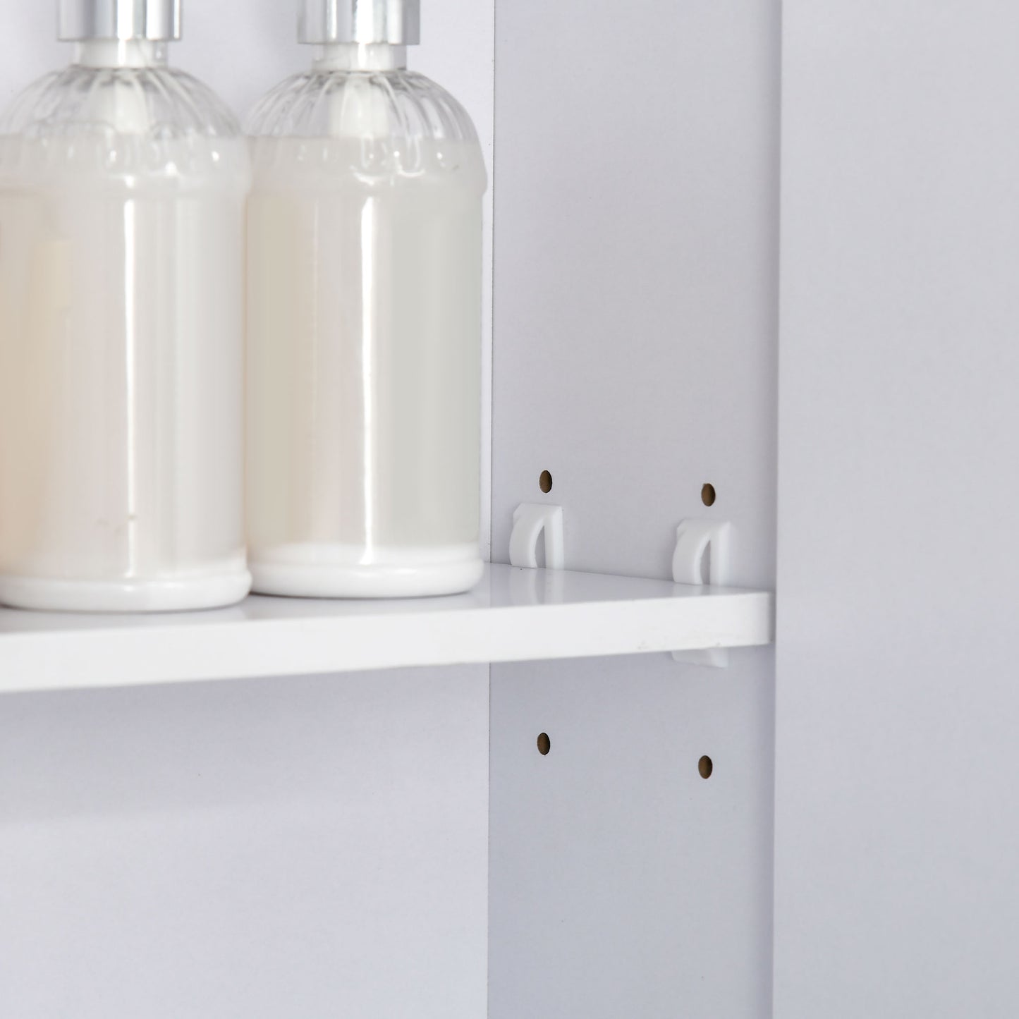 kleankin Bathroom Cabinet with Mirror, Wall Mounted Bathroom Mirror Cabinet with Adjustable Shelf, 2 Doors Storage Cupboard, White