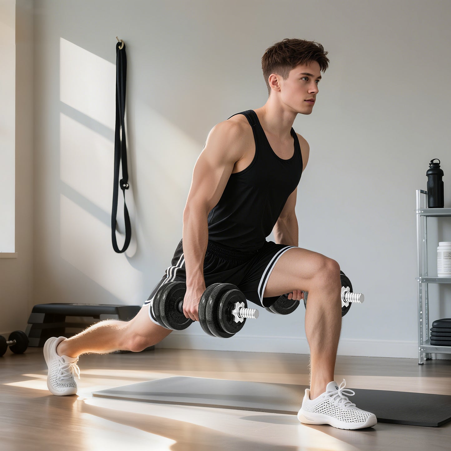 SPORTNOW 2-in-1 Adjustable Dumbbells Set, 30kg Weights Dumbbells Set with Non-Slip Grip for Strength Training, Weight Lifting, Bodybuilding, Home Gym Workout Equipment for Men & Women