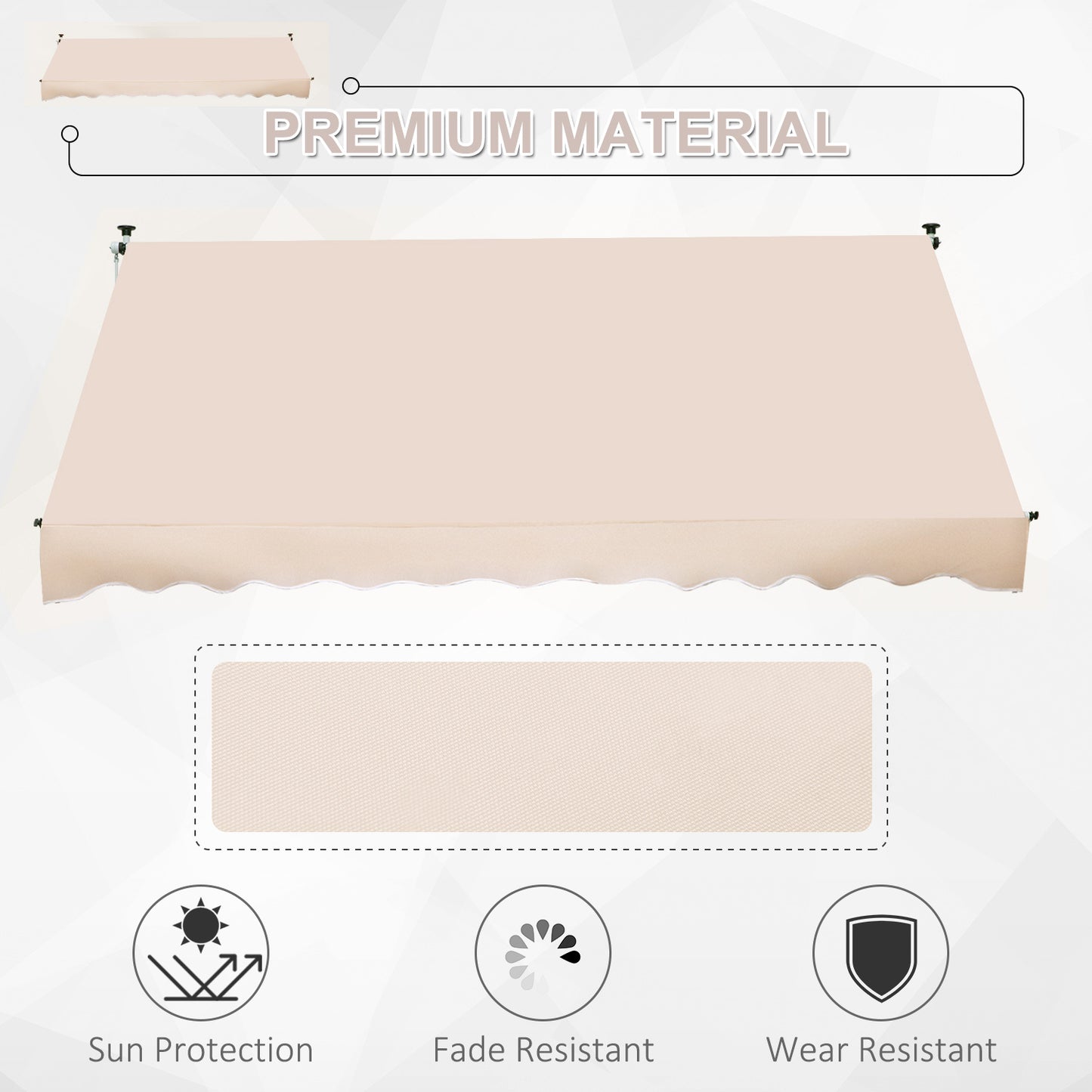 Outsunny 3x1.5m  Adjustable Outdoor Aluminium Frame Awning Beige