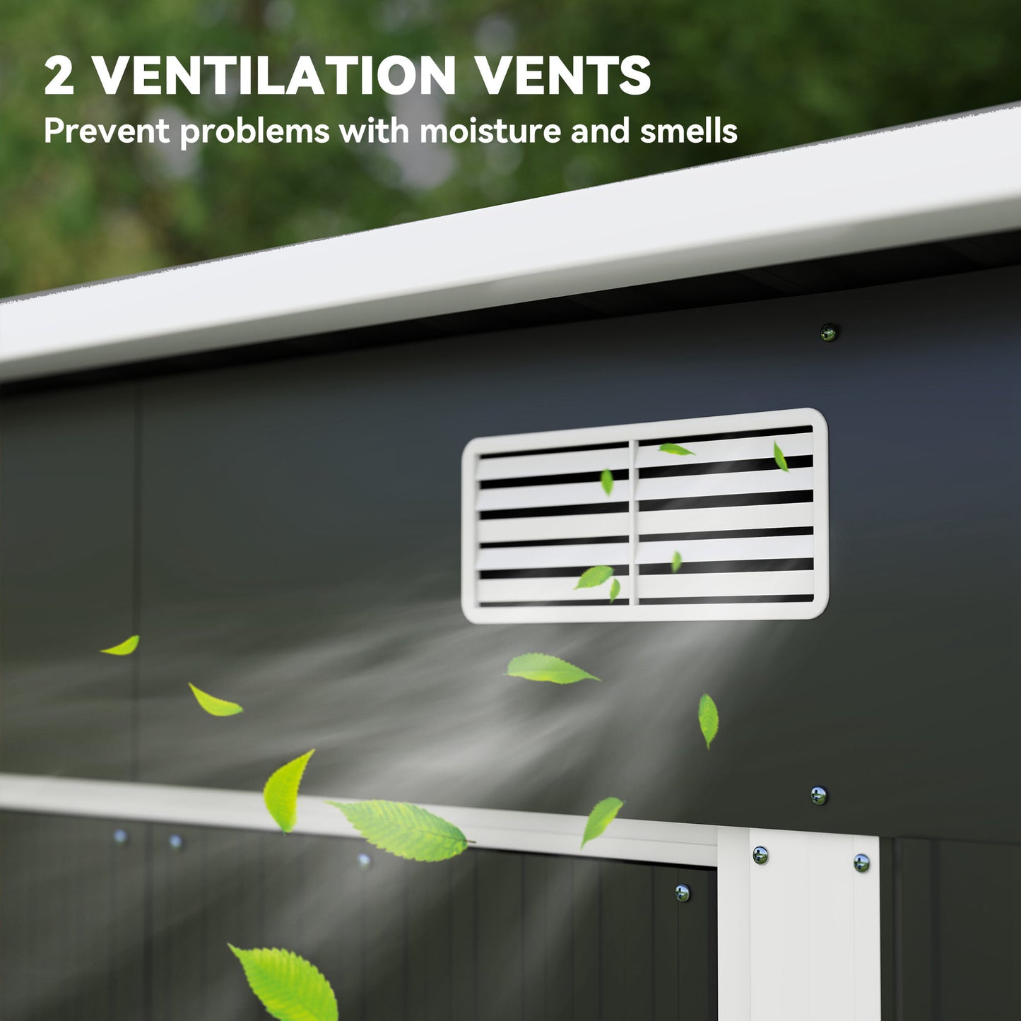 Outsunny 7 x 4ft Outdoor Storage Shed with Foundation Kit, Lean to Metal Garden Shed for Log, Rubbish Bin, Tool, Lawnmower, Bike, Patio and Lawn Use, Black