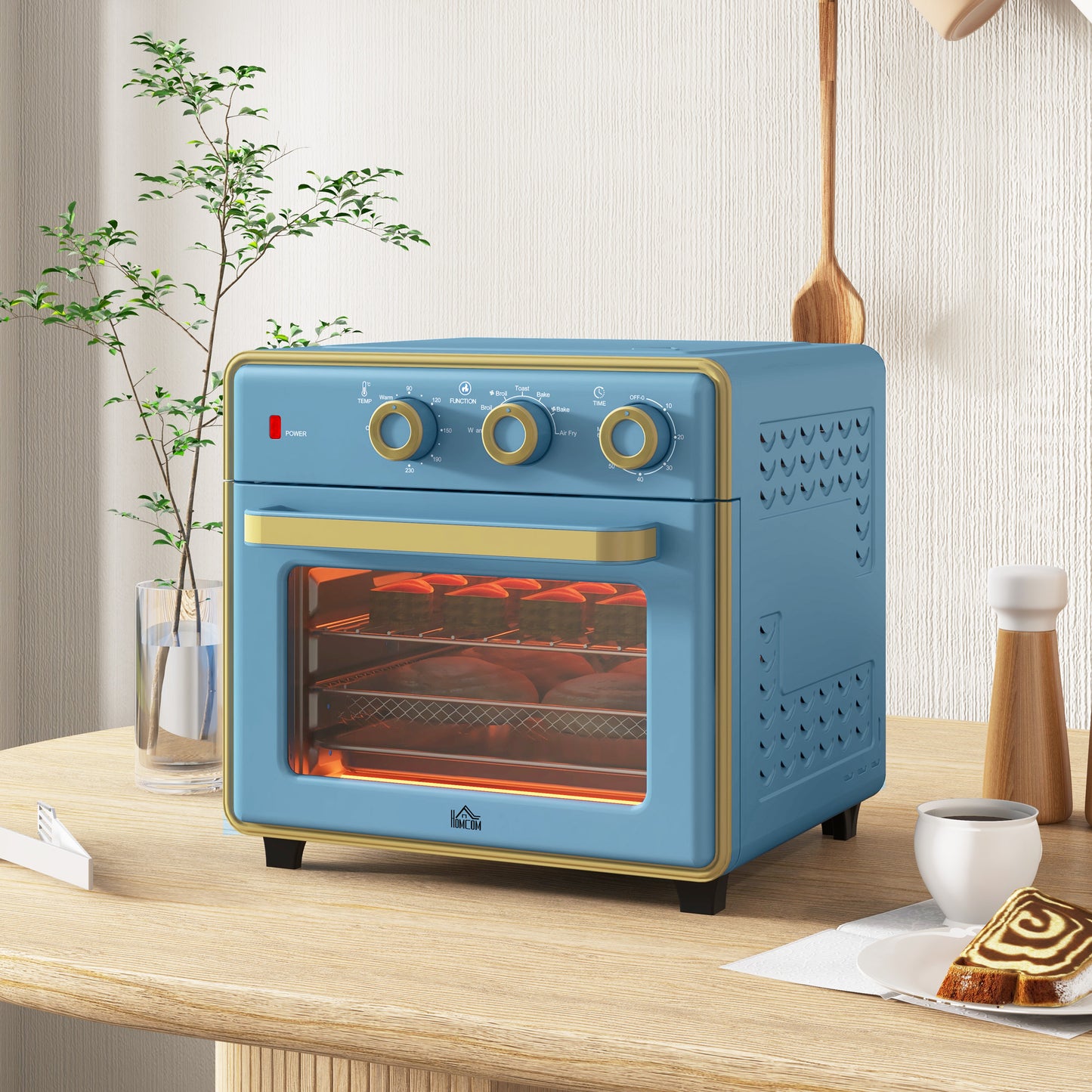 HOMCOM 20L 90-230' Mini Electric Oven - Blue