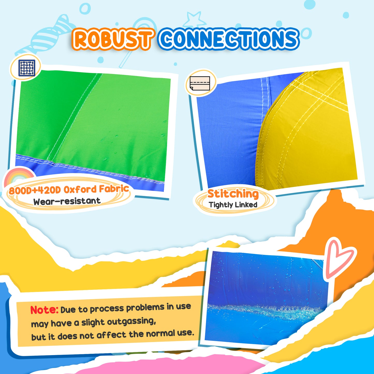Outsunny 6 in 1 Kids Bouncy Castle, with Water Slide, Water Gun, Climbing Wall, Air Blower for Indoors/Outdoors, 3.9 x 3 x 2m