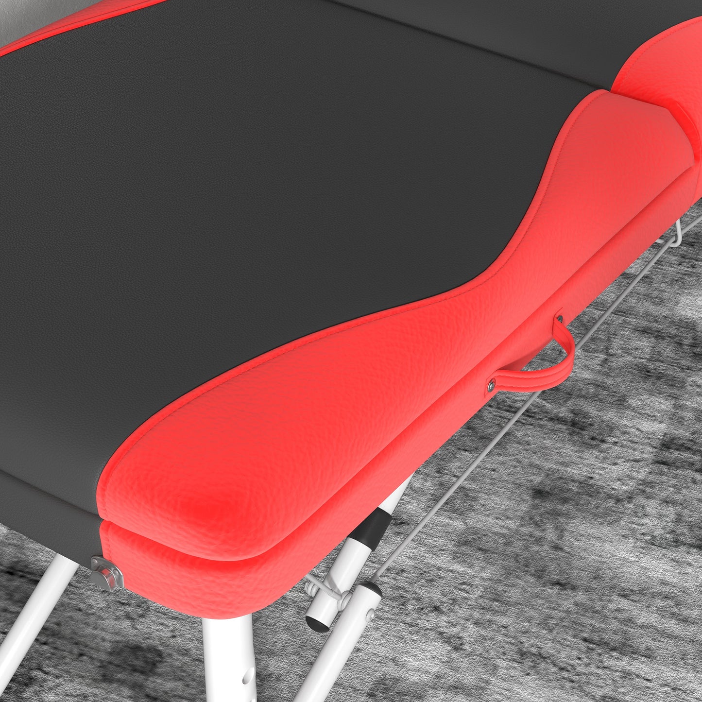 HOMCOM Foldable Massage Bed Portable Table, 3-Section Aluminium Foldable Beauty Couch, Professional Salon Spa Table with Headrest Support and Carry Bag, 60 cm Width, Black and Red