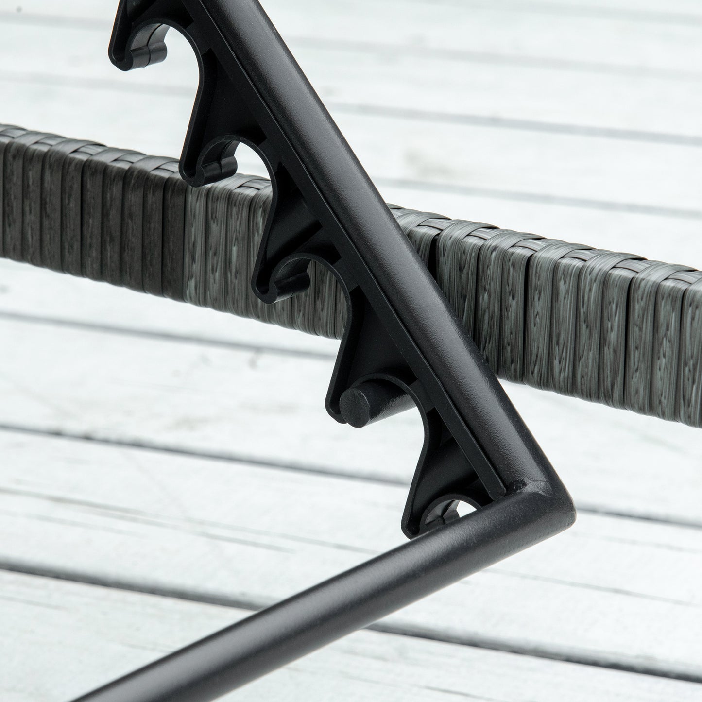 Outsunny 2 Pieces Outdoor PE Rattan Sun Loungers set of 2 with Cushion, Garden Wicker Sunbed Furniture with 5 - Level Recliner Backrest, Grey