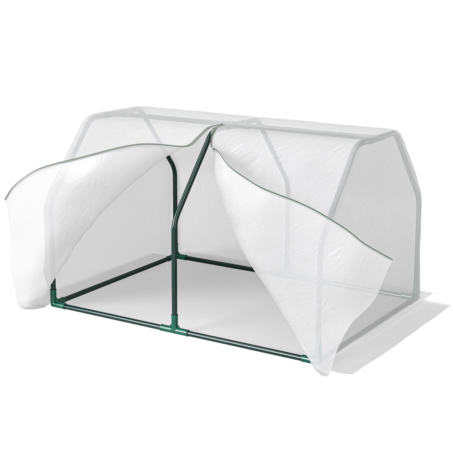 Outsunny Mini Greenhouse Grow House PVC Cover Steel Frame White 99L x 71W x 60H cm
