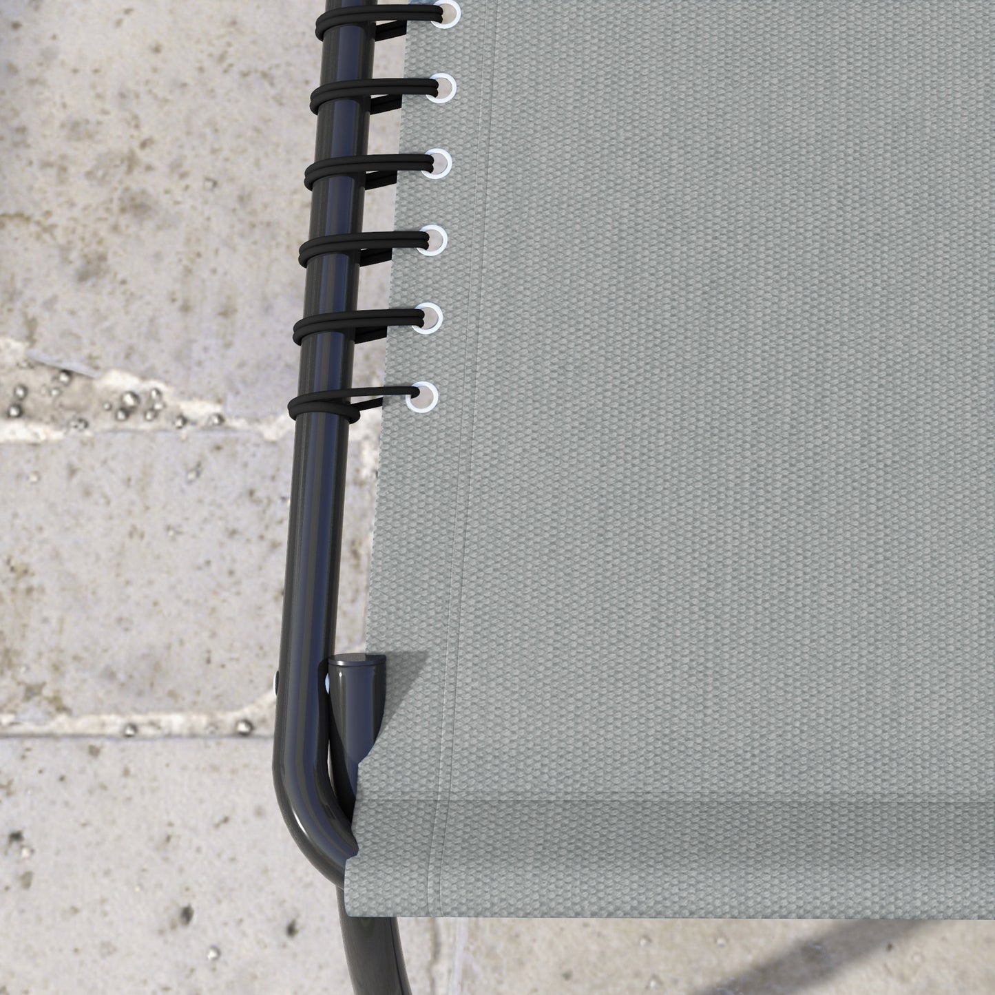 Outsunny Folding Sun Lounger, with Four-Position Back - Light Grey