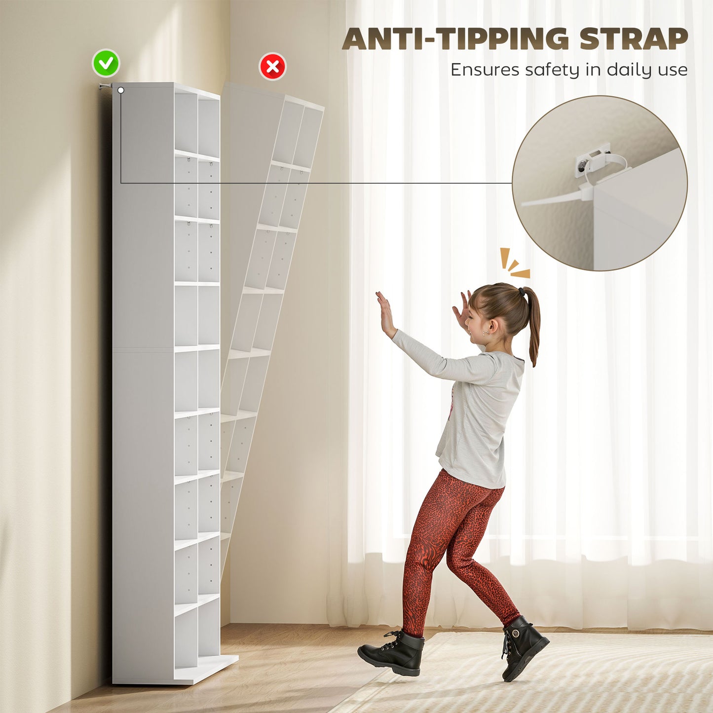 HOMCOM 640 CD Storage Tower - White