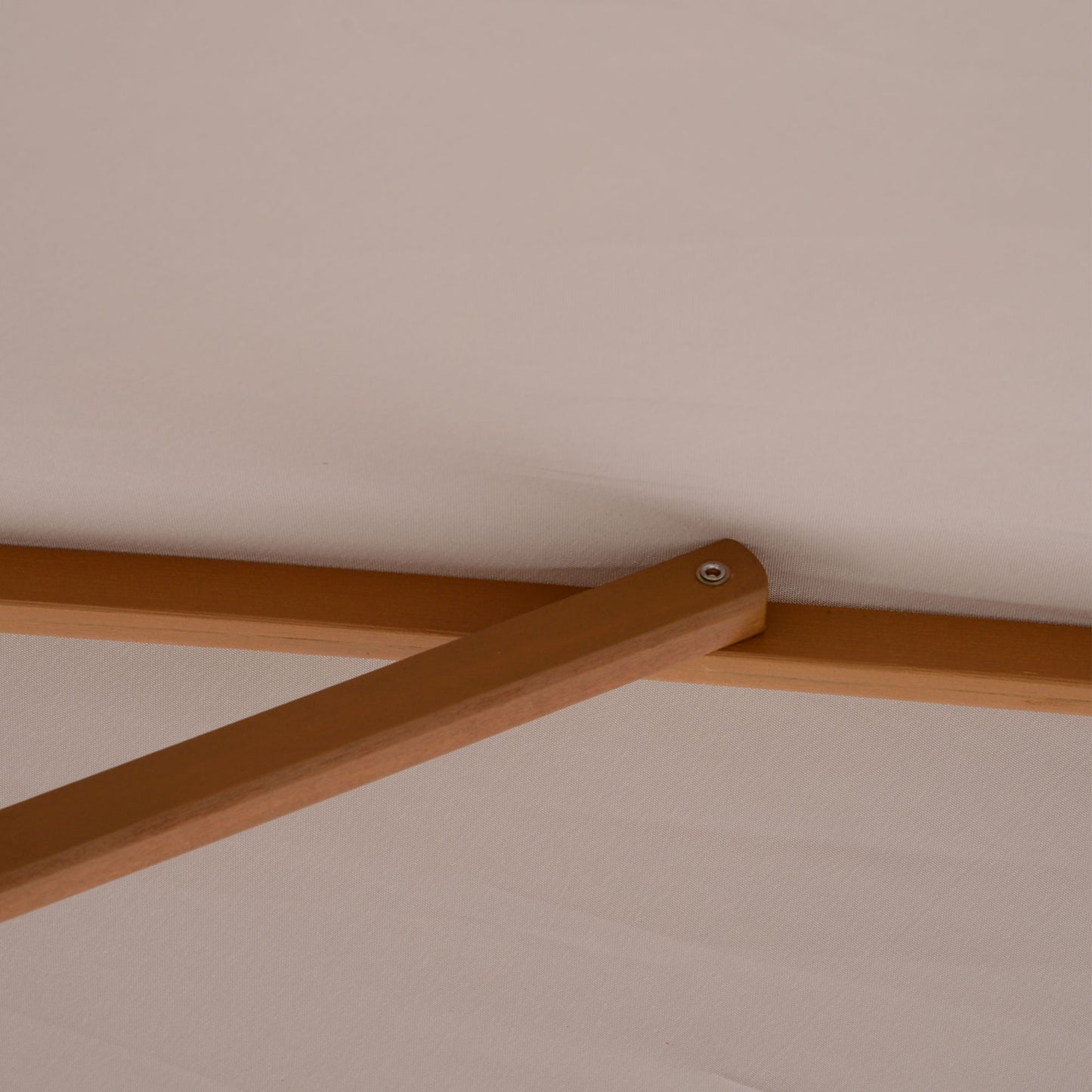 Outsunny 2 x 3m Wooden Garden Parasol Umbrella Outdoor Sun Shade Canopy, Table Market Umbrella with Vent, 38 mm Pole, Rope Pulley Mechanism, Light Grey