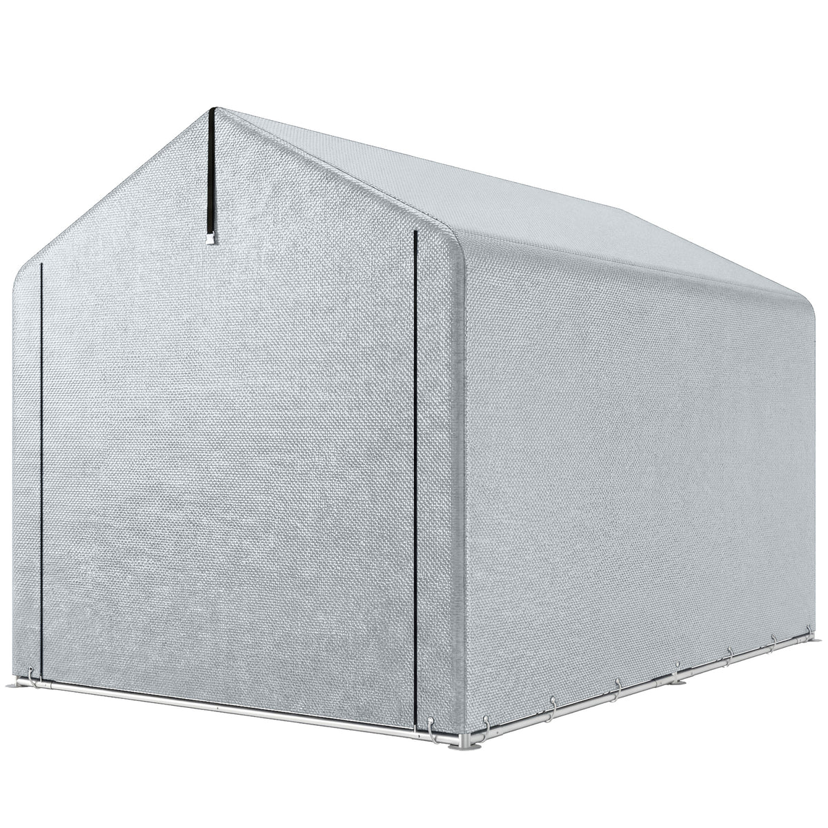 Outsunny 1.6 x 2.2m Garden Shed Tent, Waterproof Outdoor Storage Tent, Roll-up Zipper Door Galvanised Steel Frame, Light Grey