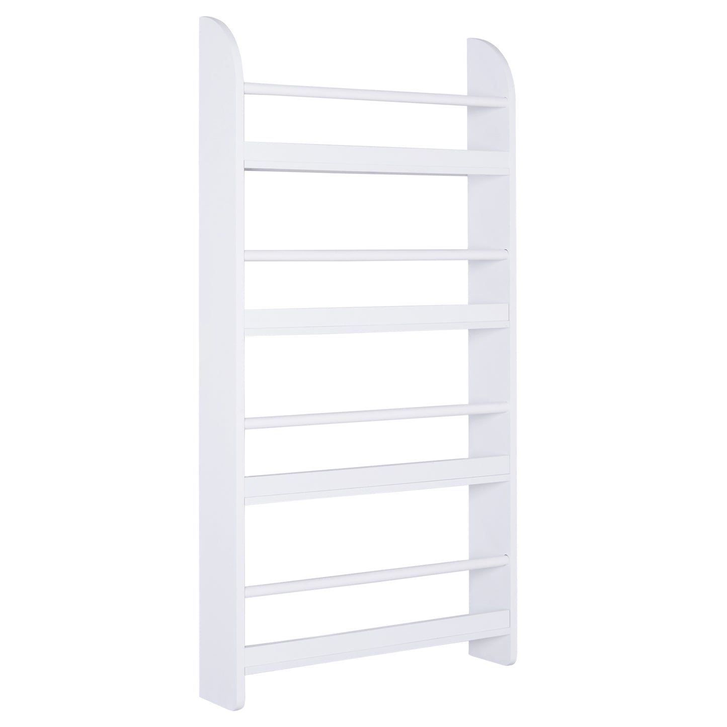 HOMCOM Bookcase, 4 Tier Wall Mounted Bookshelf, 15cm Depth Storage Shelving Rack for Bedroom Nursery Office Home, Accessories Supplies, White