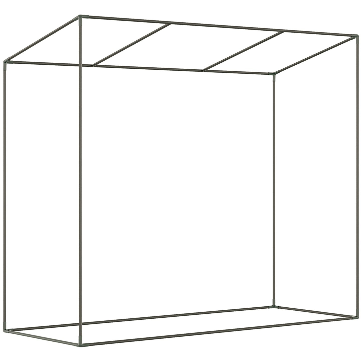 Outsunny Small Walk-in Garden Greenhouse with Steel Frame, Large Roll-up Door and Windows, 200Lx76Wx168Hcm, White