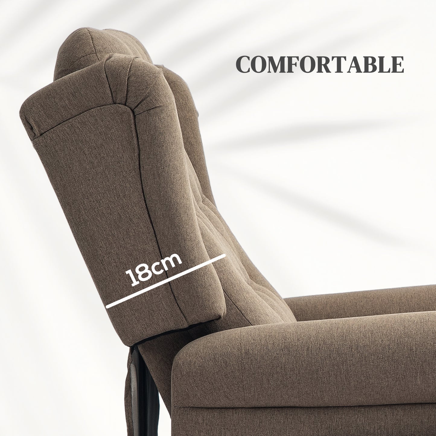 HOMCOM 45° Lifting Riser and Recliner Armchair  - Dark Brown