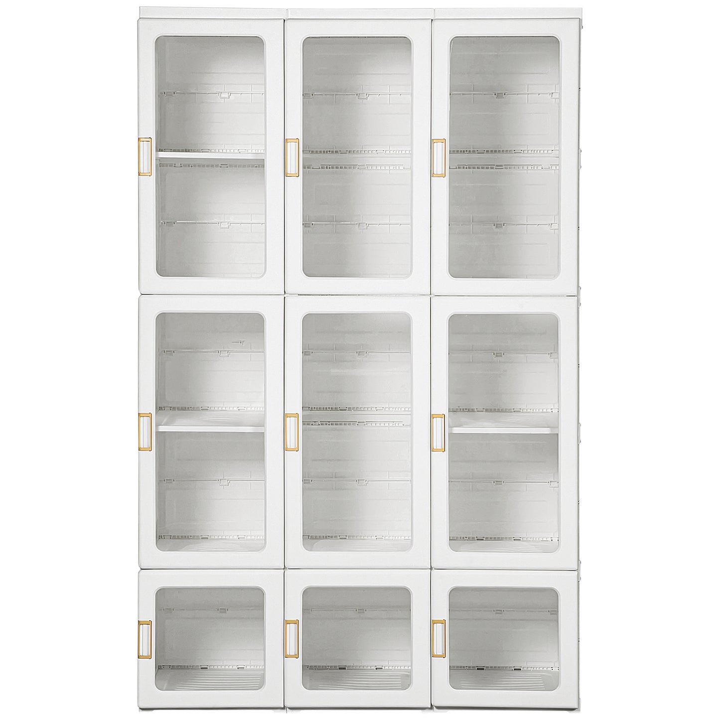 HOMCOM Portable Clothes Wardrobe for Bedroom, Foldable Clothes Organiser with Cube Storage, Hanging Rods, Magnet Doors, White