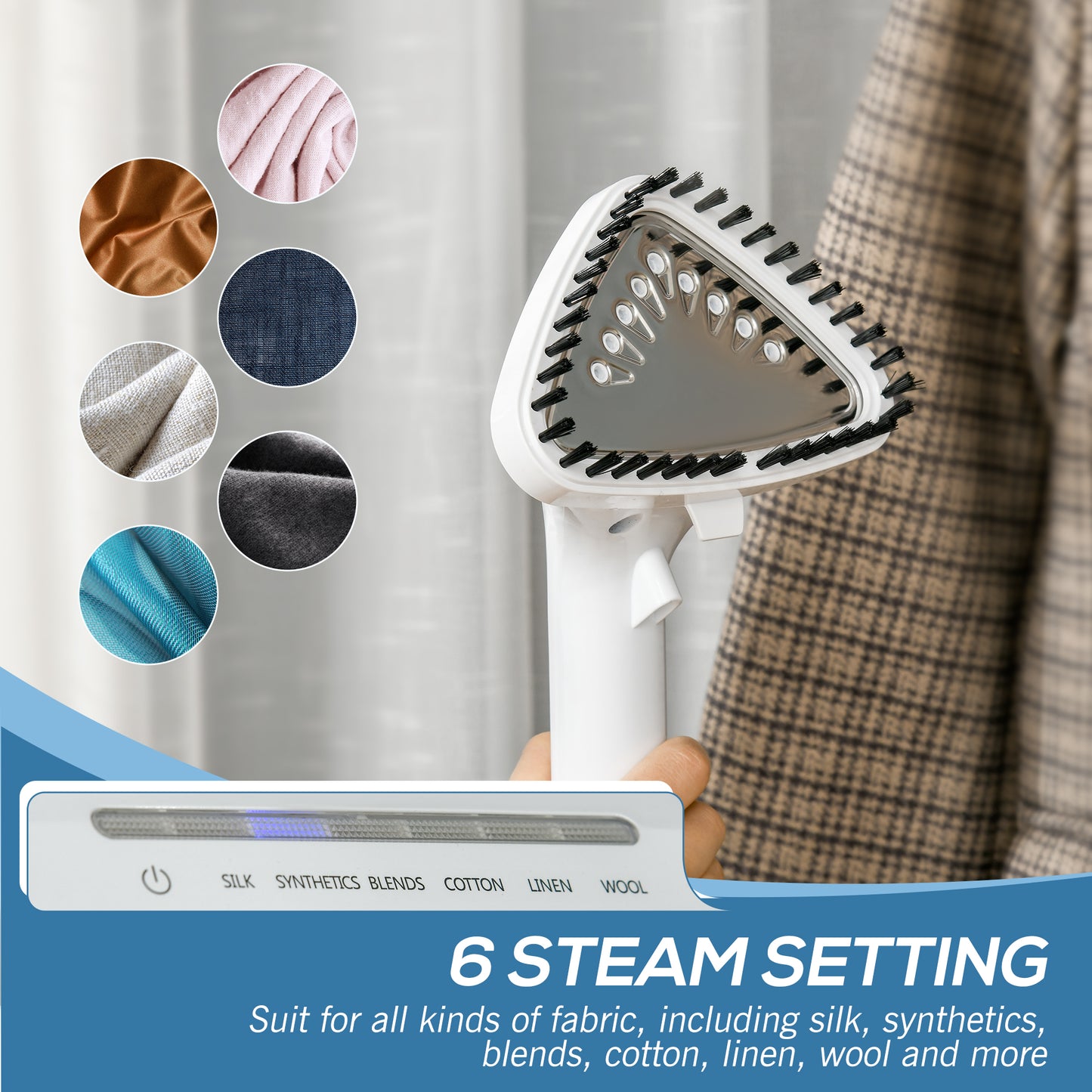 HOMCOM Upright Garment Clothes Steamer with 6 Steam Setting, 45s Fast Heat-up, 1.7L Water Tank and 35g/min steam flow, Wrinkle and Odour Remover Suitable for all Fabrics, 1960W, White