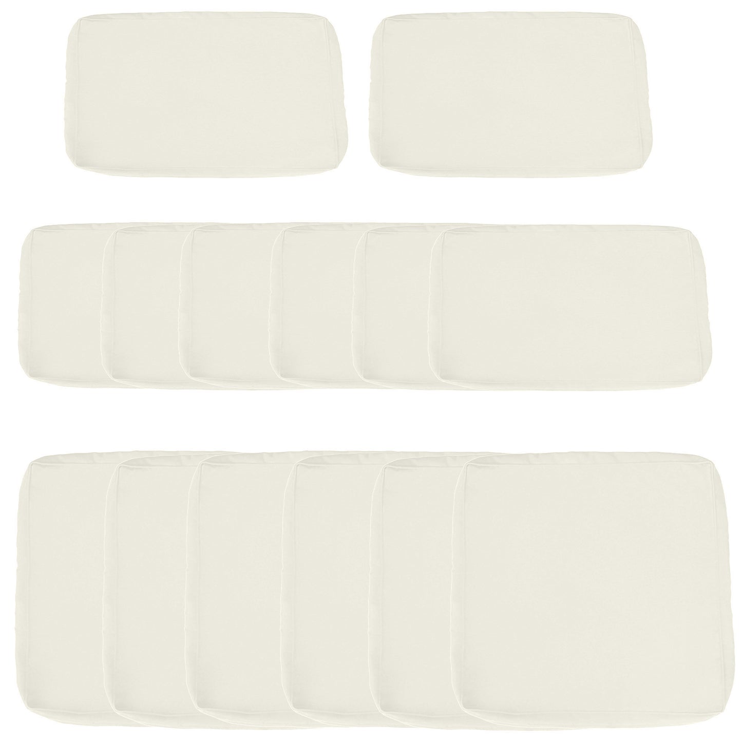 Outsunny Replacement Cushion Covers for Garden Sofa Set, Garden Rattan Sofa Cushion Polyester Cover Replacement Outdoor - No Cushion Included, Cream