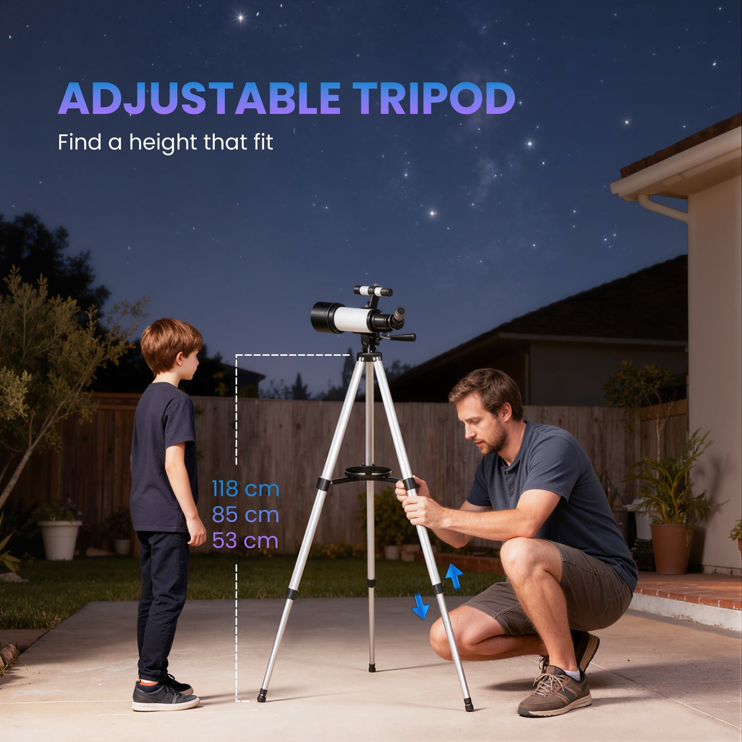 Outsunny Astronomy Telescope for Adults and Beginners with 70 mm Aperture, Carry Bag, White