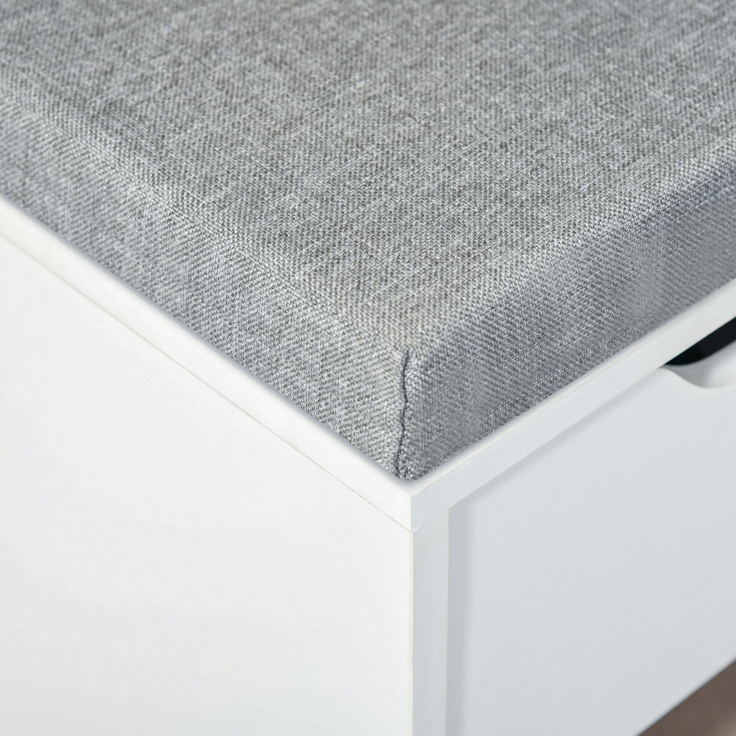 HOMCOM Shoe Storage Bench with Cushion - White