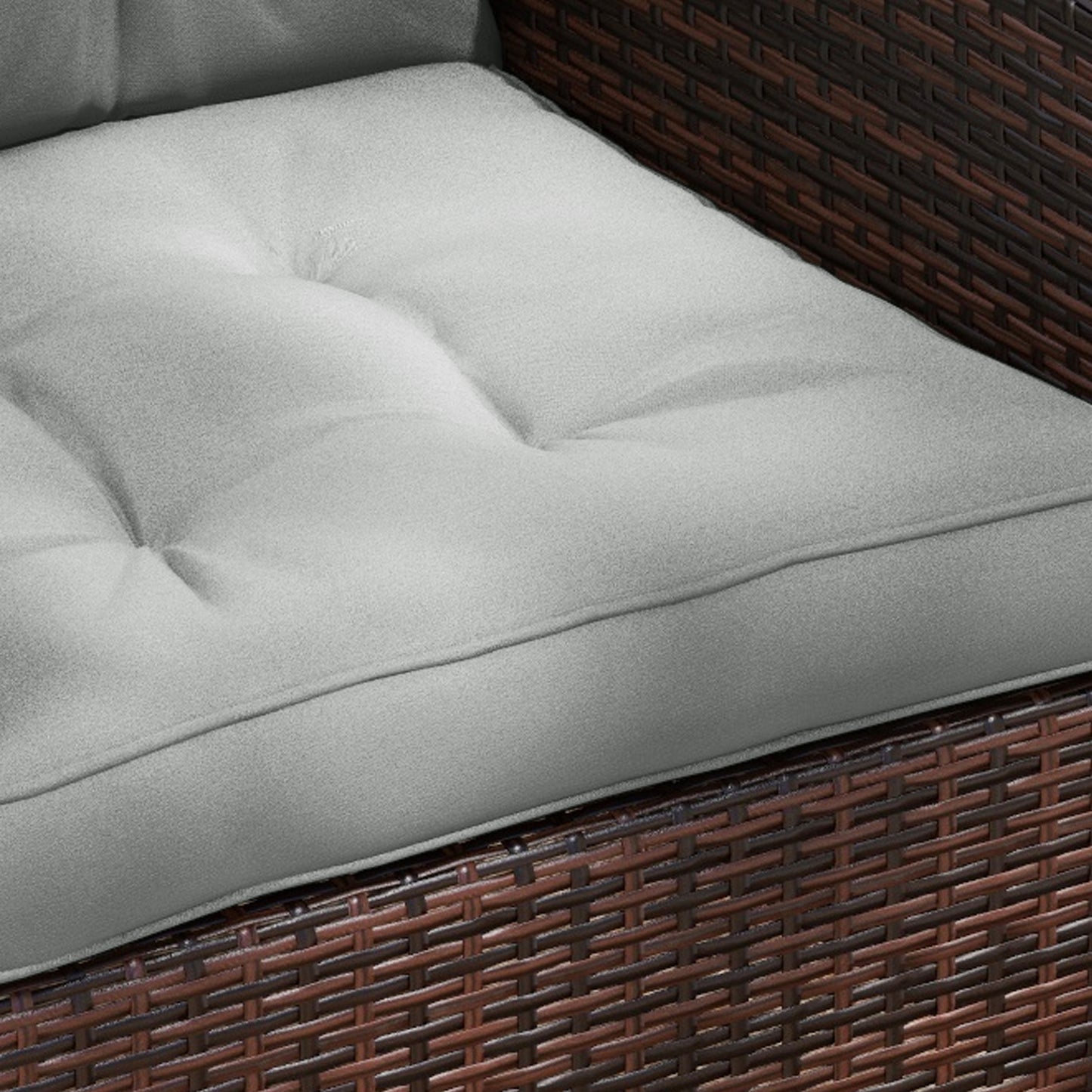 Outsunny 4-Piece Seat Cushions Back Pillows Replacement, Patio Chair Cushions Set for Indoor Outdoor, Light Grey