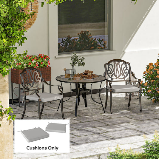 Outsunny Set of Two 45 x 45cm Garden Seat Cushions - Light Grey