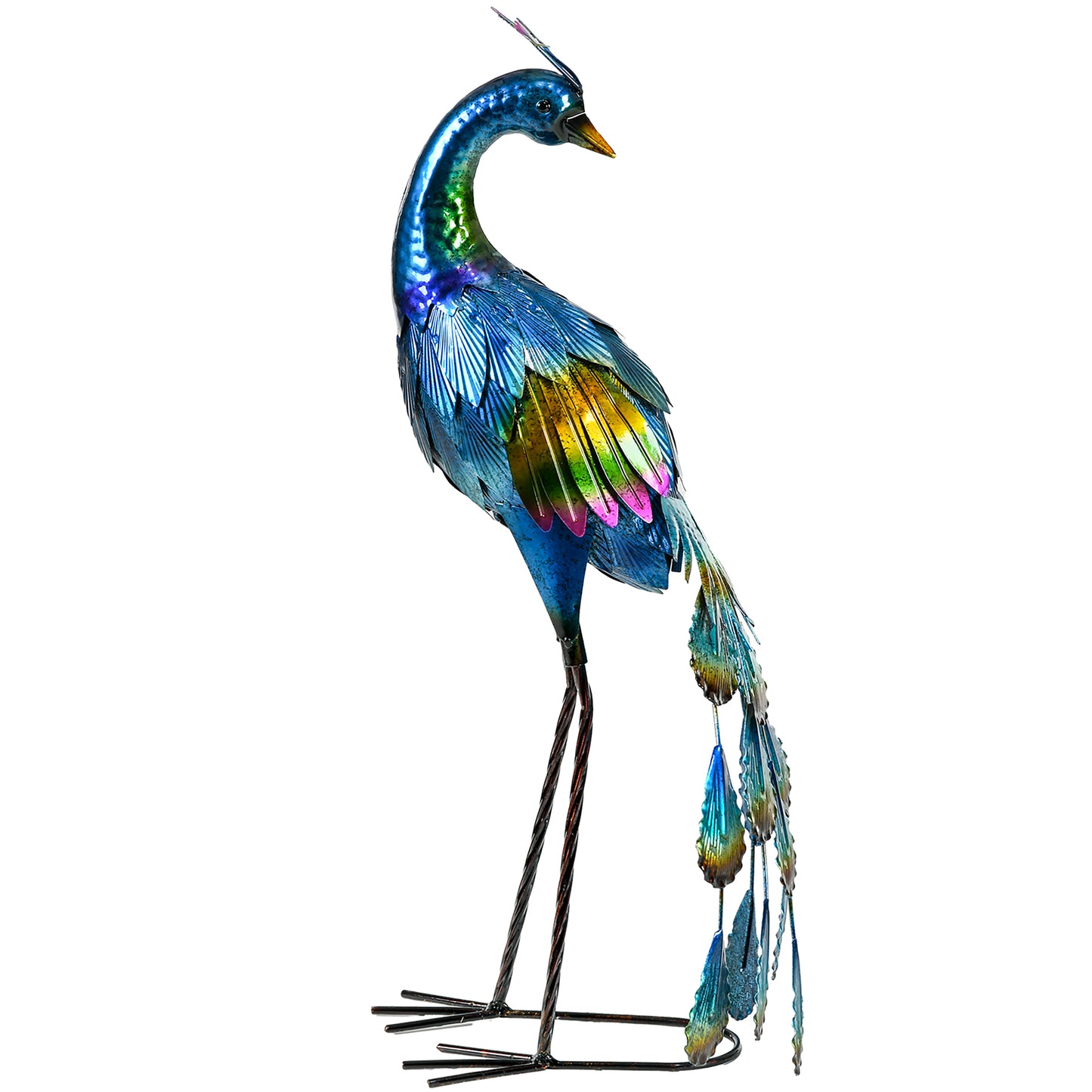Outsunny Steel Peacock Garden Statue Decoration Gift