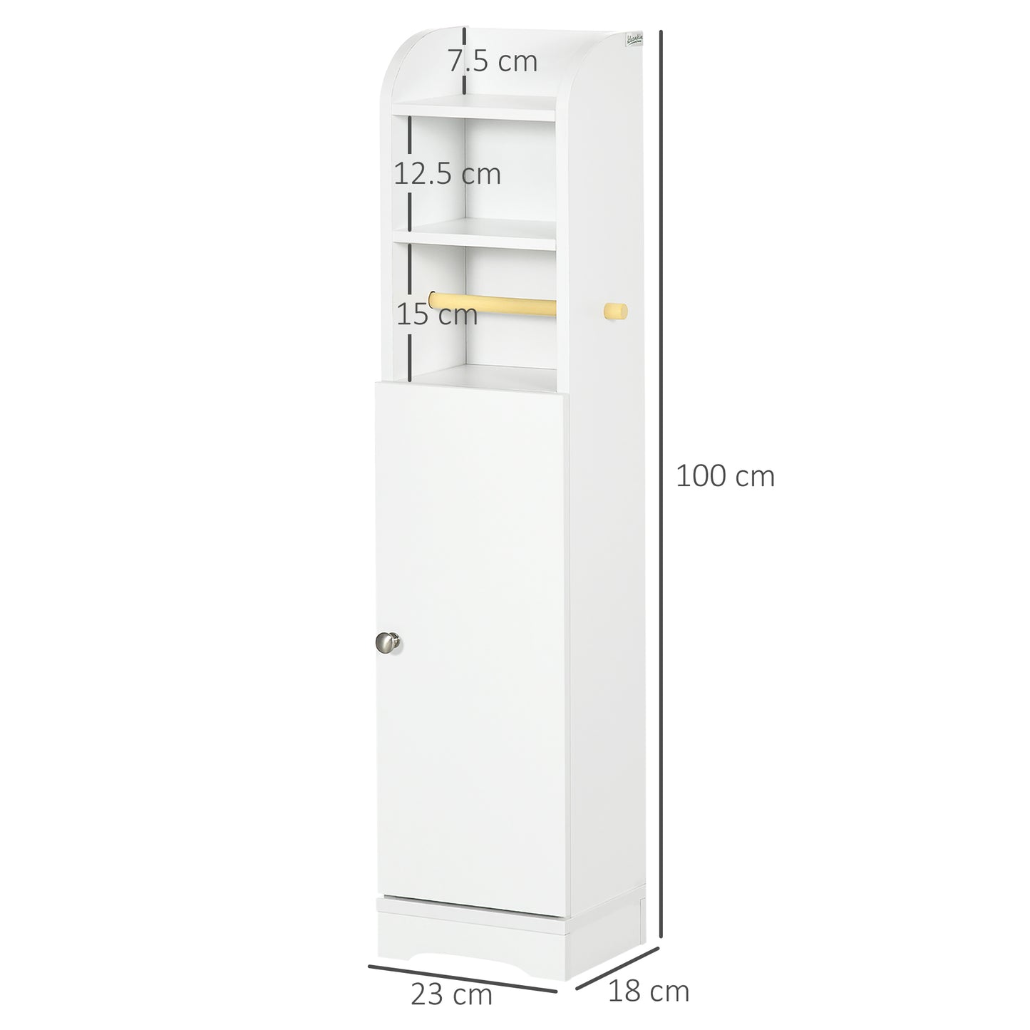 kleankin Multi-Storage Narrow Bathroom Cabinet - White