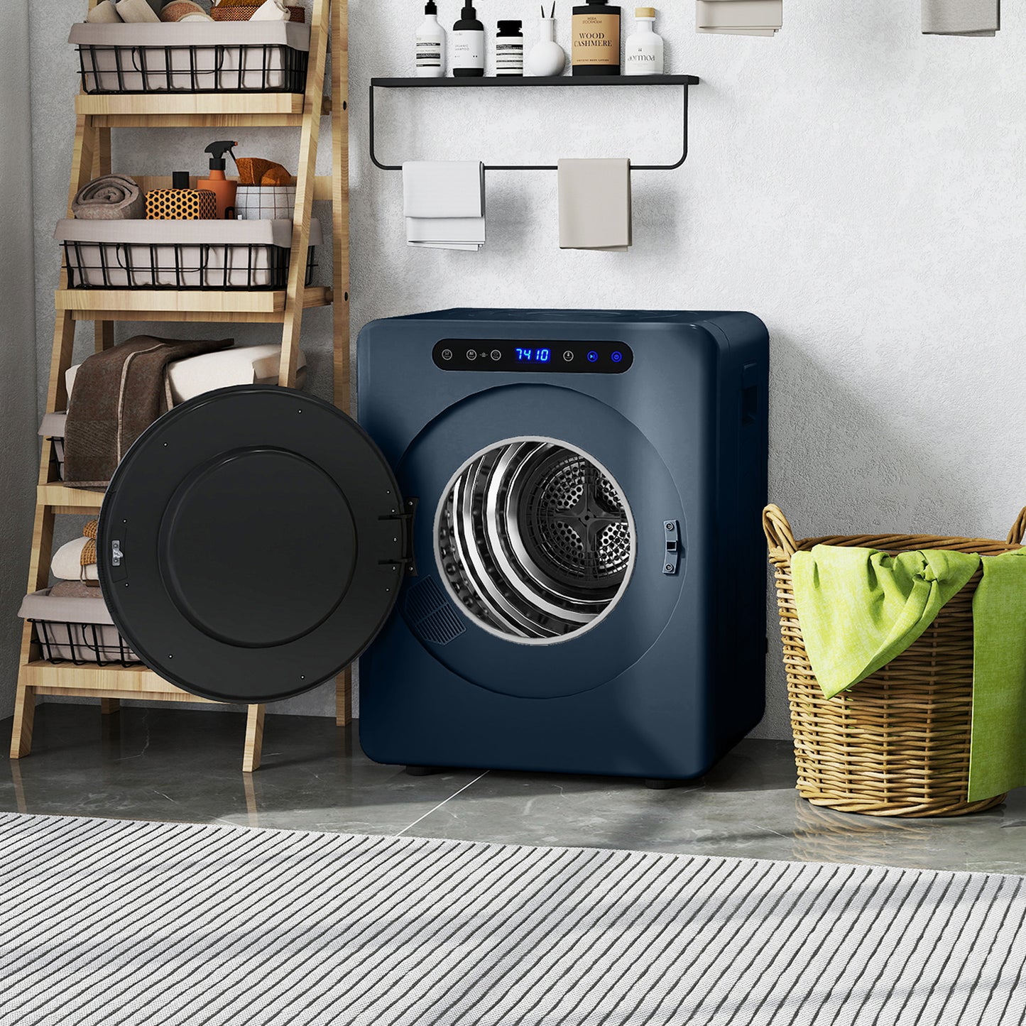 HOMCOM 5kg Compact 40-60℃ Tumble Dryer Blue