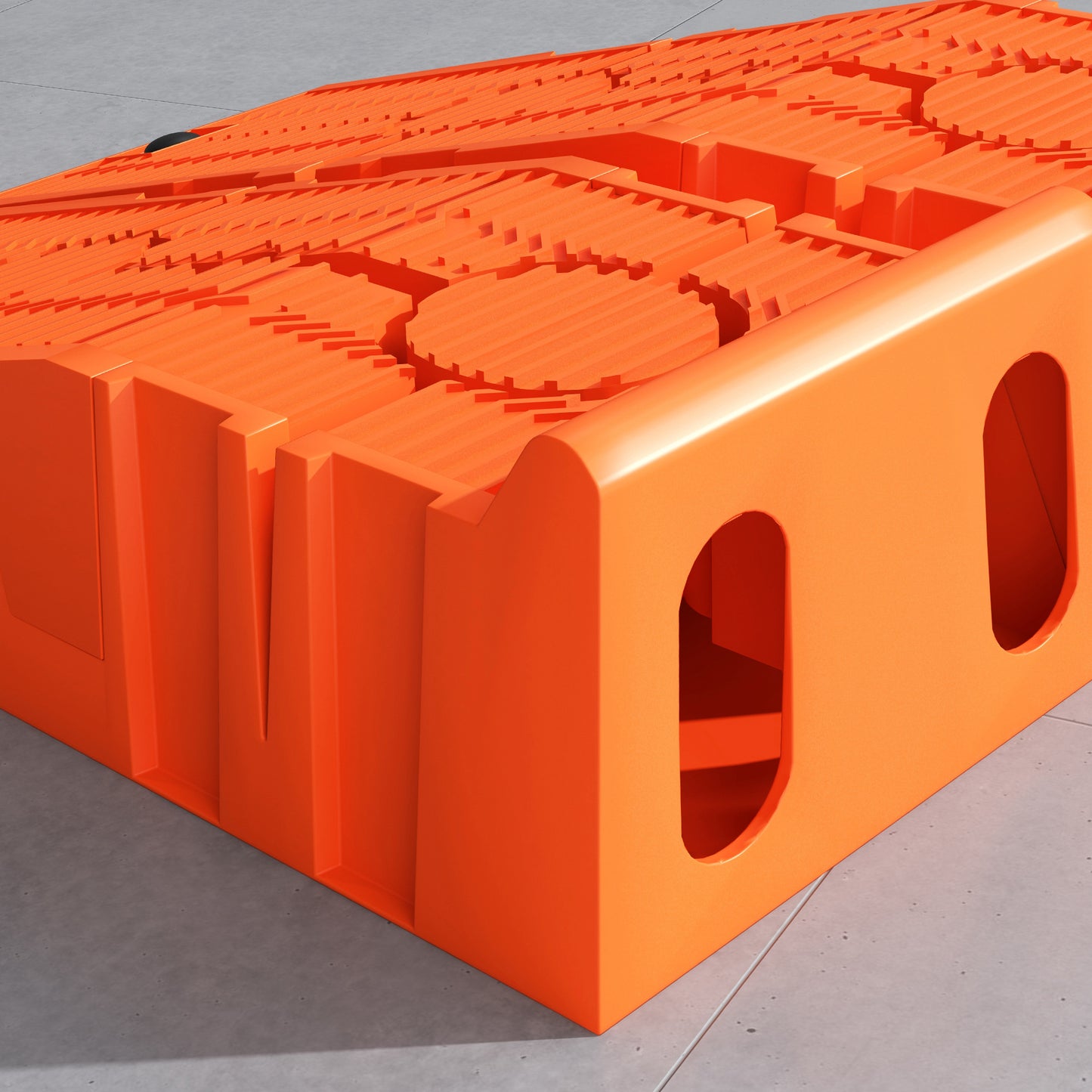 DURHAND 2 Pieces Car Ramps Heavy Duty 2.5 Ton Motorhome Levelling Ramps, Plastic Garage Workshop Car Lift, Portable Automotive Vehicle Campervan Car Ramp, Orange