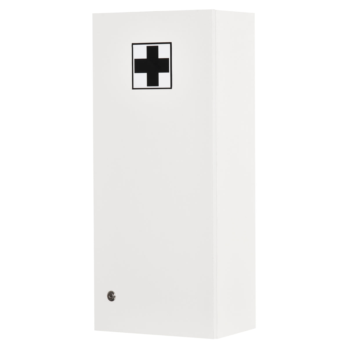 kleankin Wall Mounted Medicine Cabinet, First Aid Cabinet with Adjustable Shelves, Lockable with 2 Keys, White