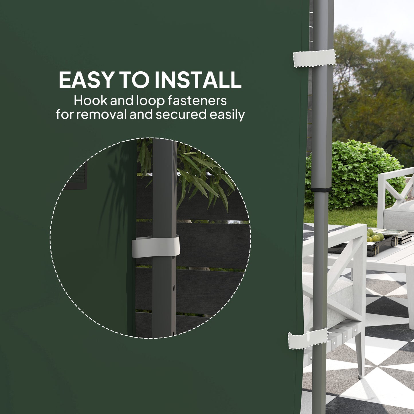 Outsunny 195 x 295cm Replacement Gazebo Sidewall - Green