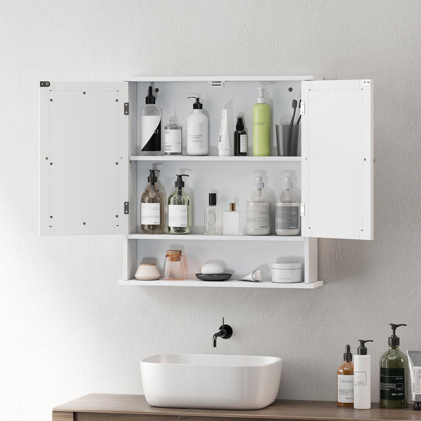 kleankin Bathroom Wall Storage Cabinet - White