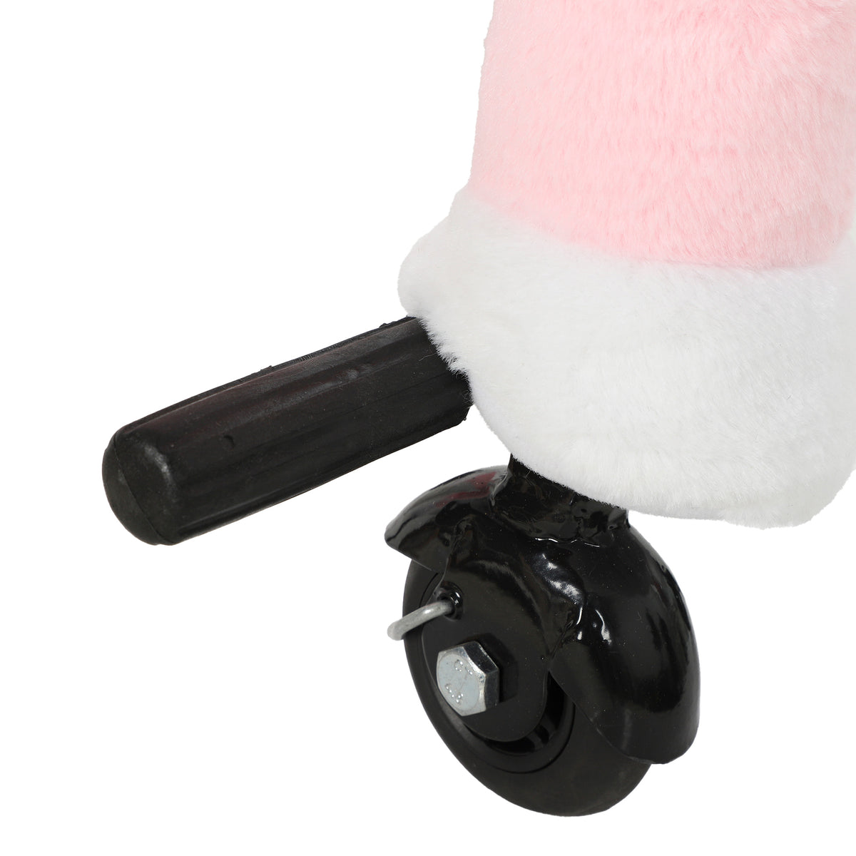 AIYAPLAY Rocking Horse, Plush Ride On Horse with Hoof Sounds, Music, Rolling Wheels and Pedal for 3-7 Years, Up to 50kg, Pink