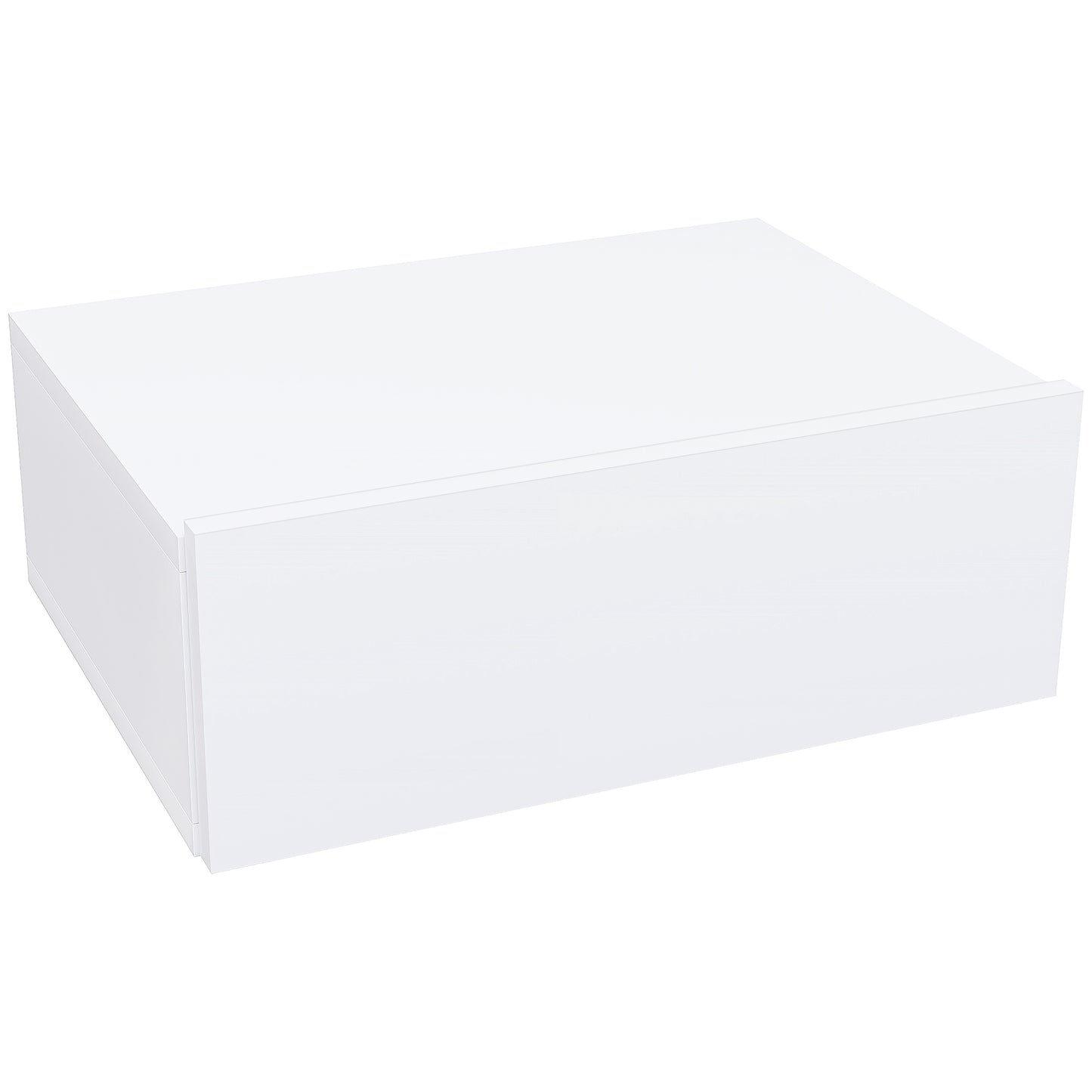 HOMCOM Floating Bedside Table, Wall-Mounted Nightstand with Storage Drawer, Small Side End Table for Bedroom, White