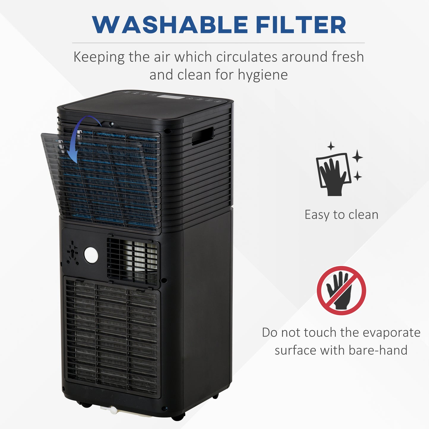 HOMCOM 7000 BTU 4-In-1 Portable Air Conditioner Unit Cooling Dehumidifying Ventilating for Room up to 26m², with Fan, Remote, 24H Timer, Window Mount Kit, R290, A Energy Efficiency