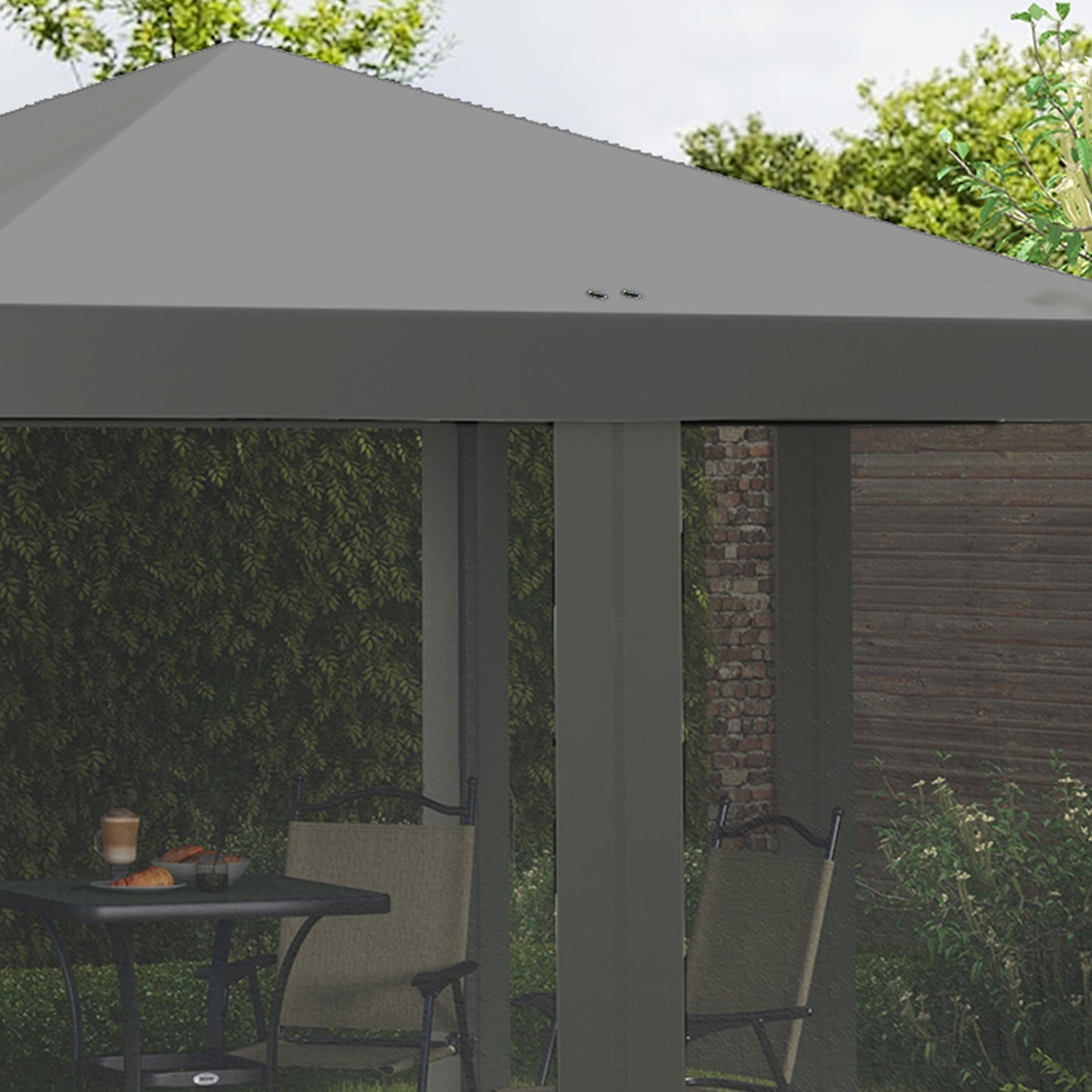 Outsunny 3 x 3Â m Pop Up Gazebo, 420D Garden Tent Canopy with Removable Mesh Sidewall Netting, Carry Bag for Garden Patio Outdoor, Light Grey